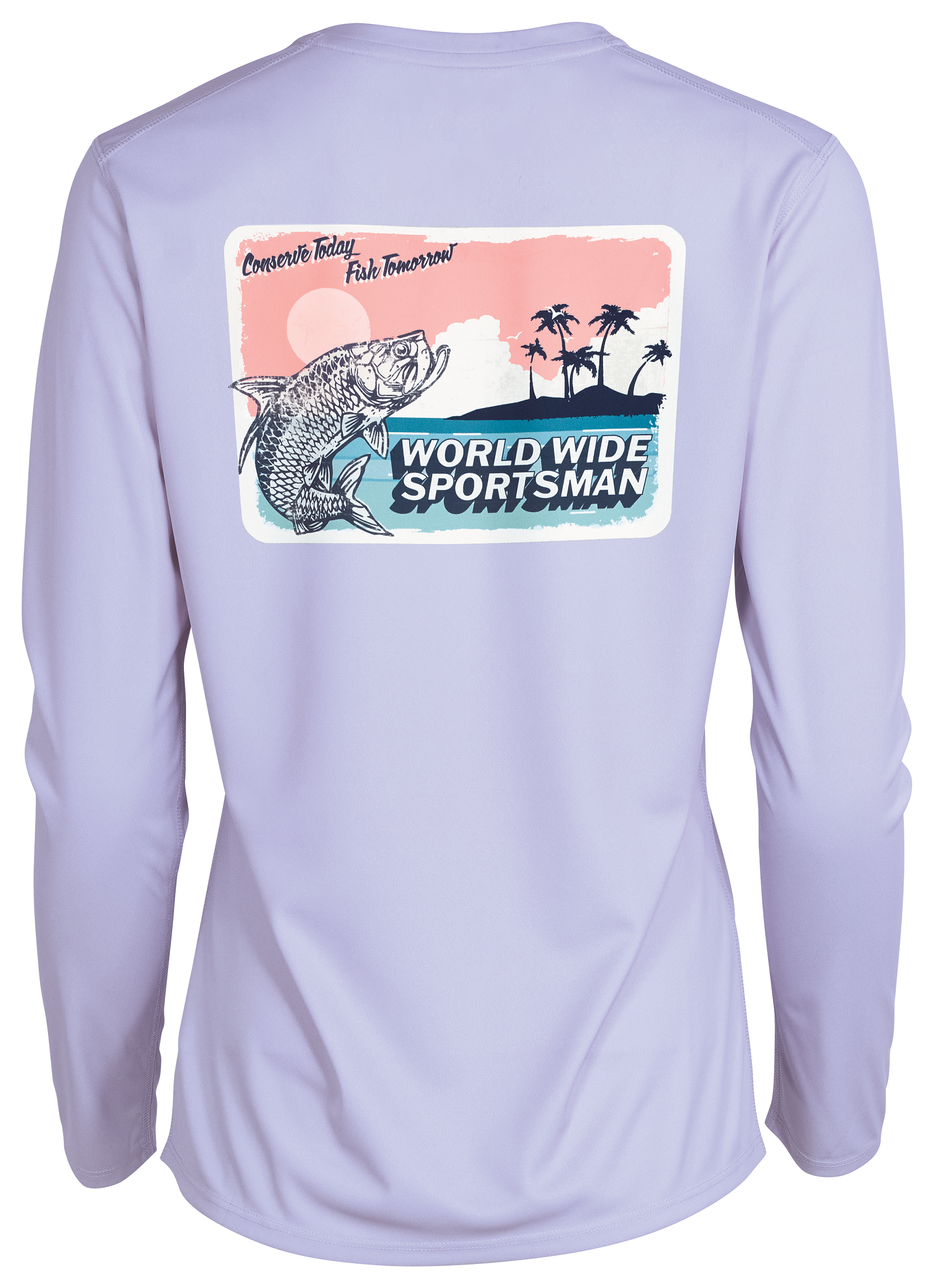 World Wide Sportsman 3D Cool Tarpon Postcard Graphic Angler Long-Sleeve Shirt for Ladies