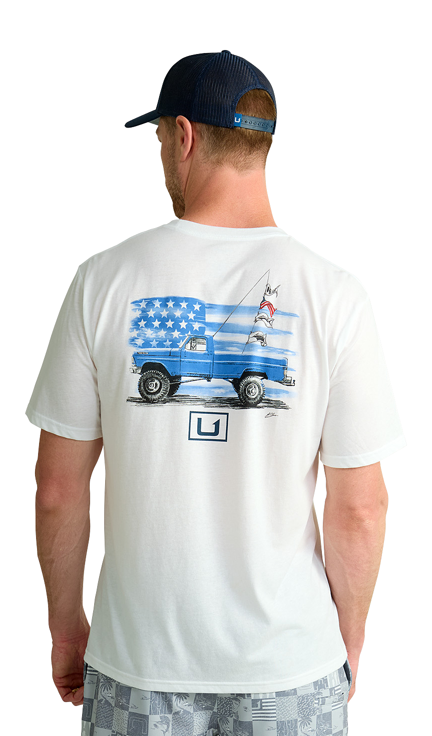 Image of Huk KC Americana Series Short-Sleeve T-Shirt for Men - White - M