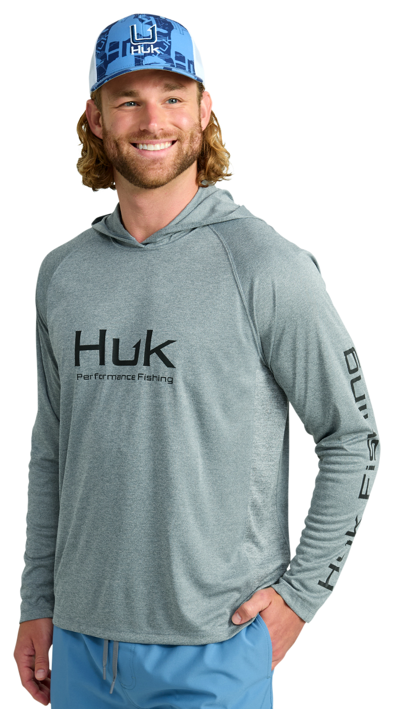 Image of Huk Vented Pursuit Hoodie - Night Owl Heather