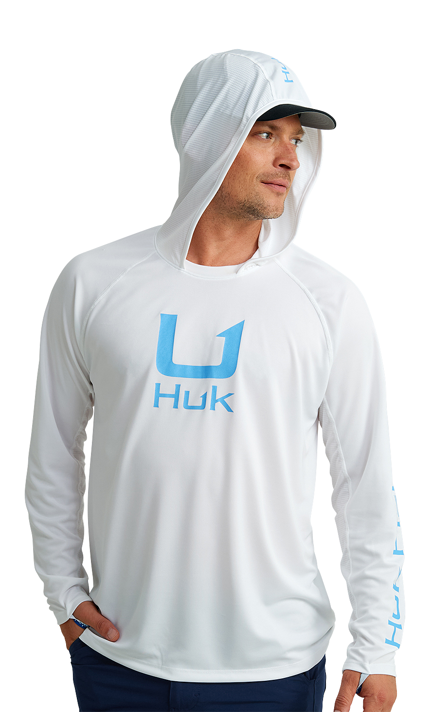 Image of Huk Icon Long-Sleeve Hoodie - White