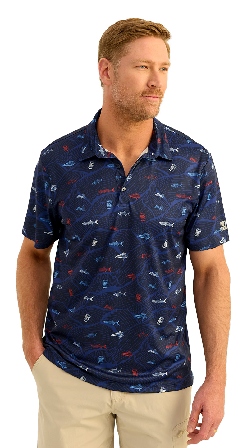 Huk Printed Pursuit Performance Polo for Men                                                                                    