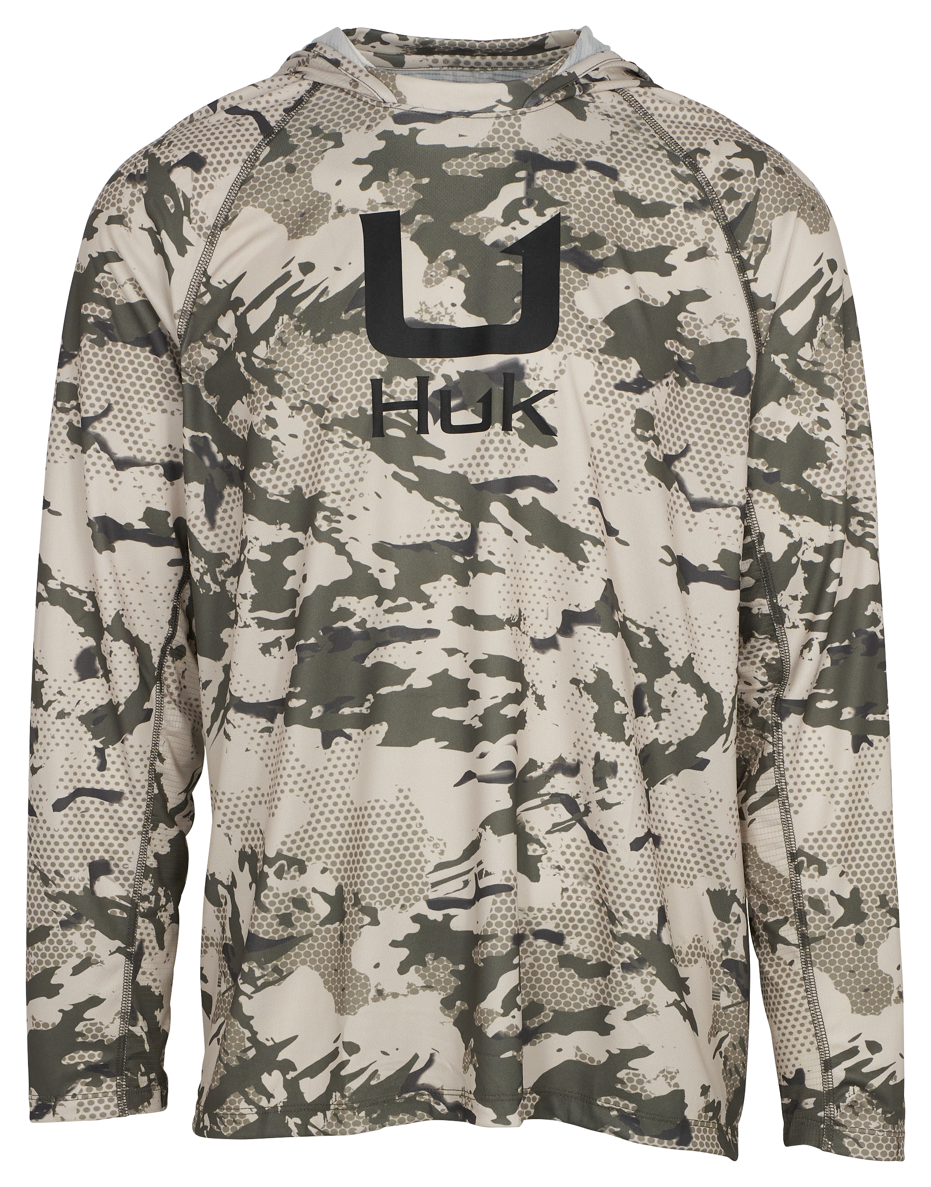 Image of Huk KC Icon Apex Vert Long-Sleeve Hoodie for Men - Moss 2