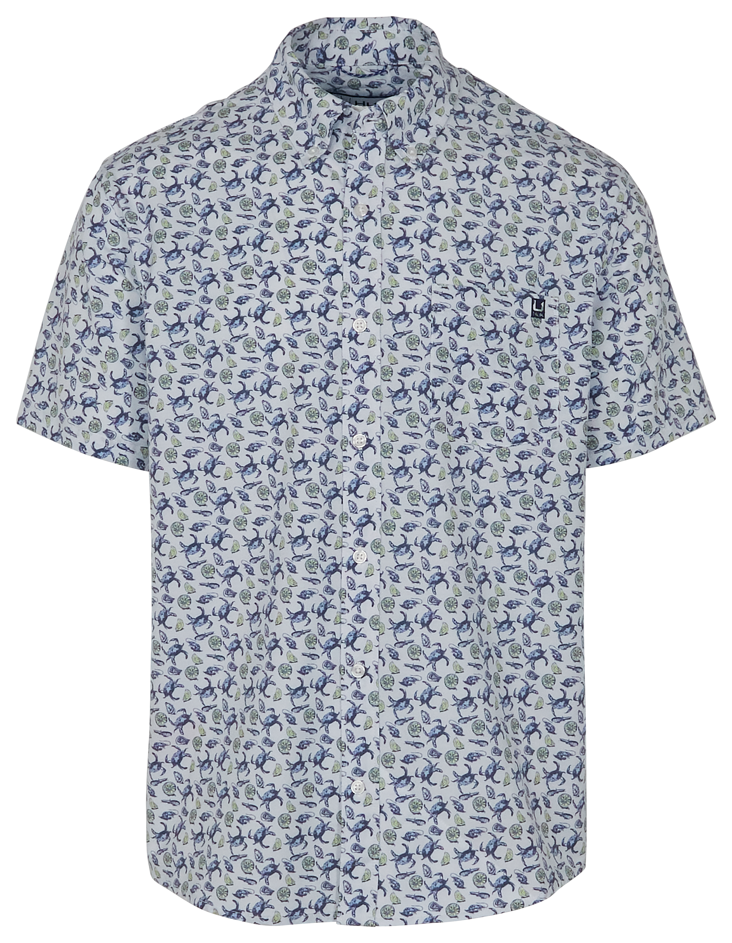 Image of Huk Kona Harbor Mist Short-Sleeve Button-Down Shirt - Windsurfer 2