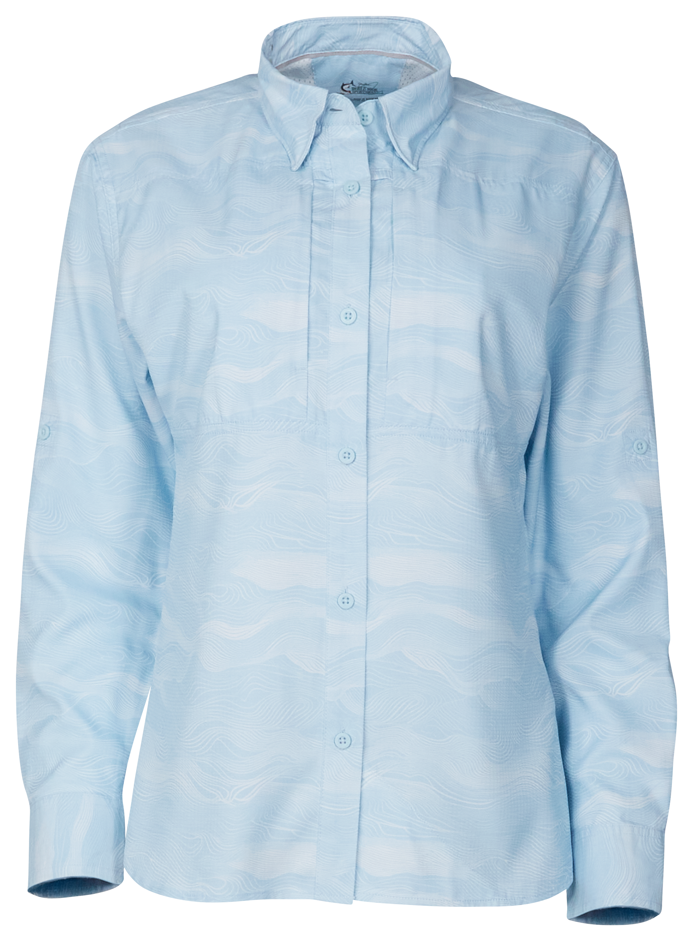 Image of World Wide Sportsman Marina Long-Sleeve Shirt - Corydalis Blue Waves