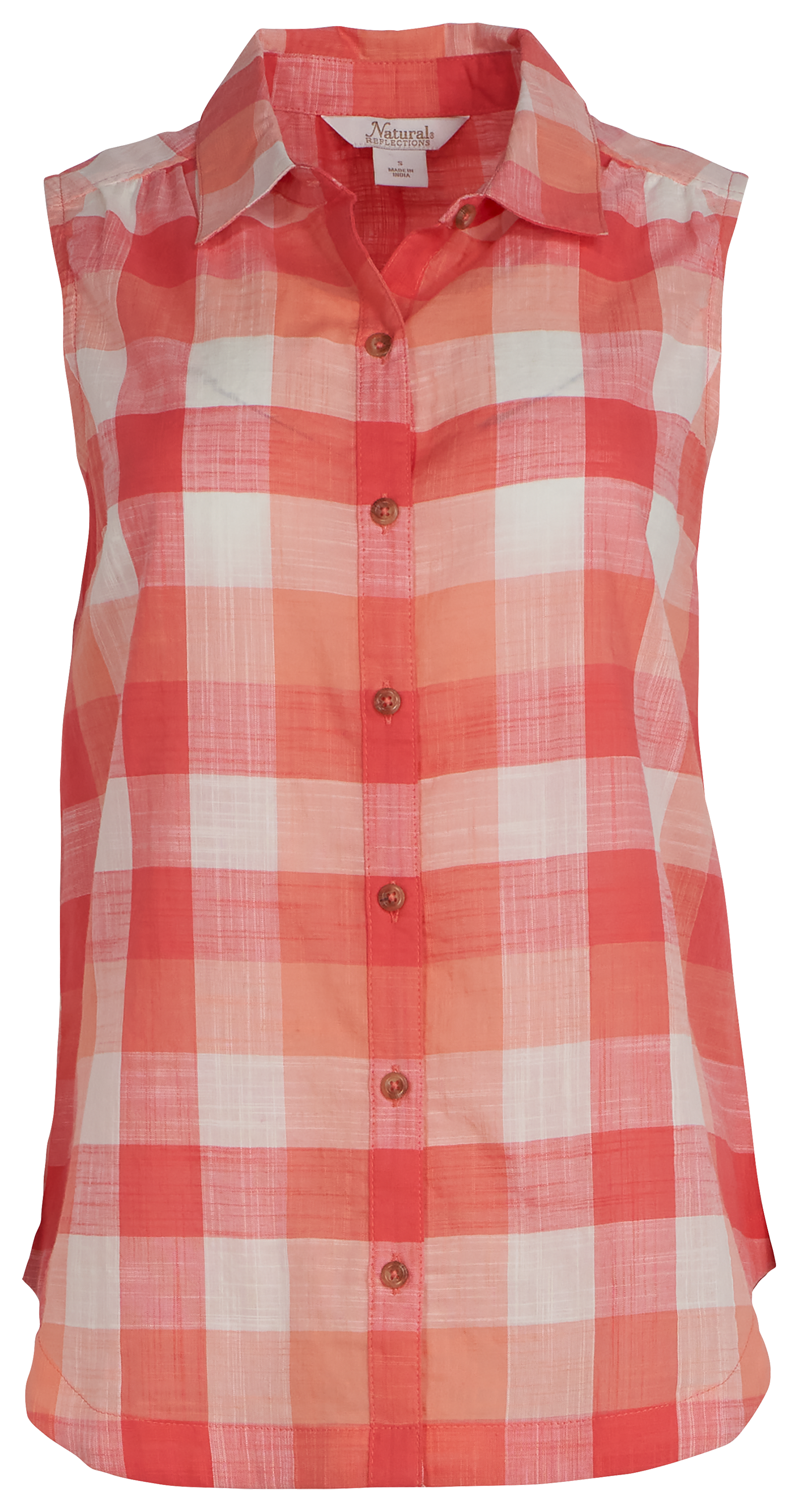 Image of Natural Reflections Meadowlands Button-Up Sleeveless Shirt - Desert Flower