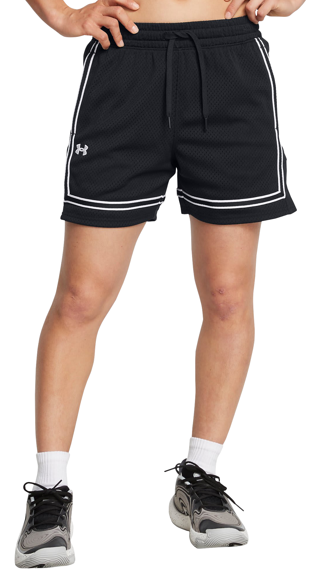 Under Armour Zone Pro Mesh Shorts for Ladies - Black/White - L