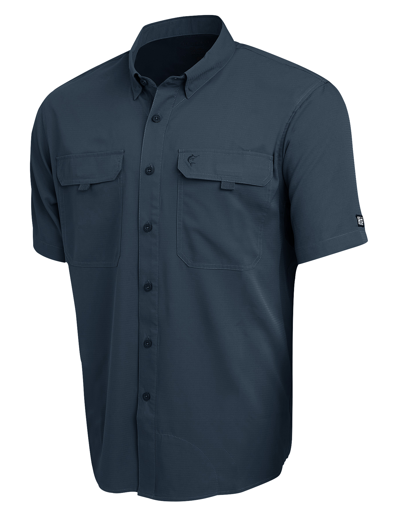 Image of Pelagic Keys Graphic Short-Sleeve Fishing Shirt for Men - Dark Navy - XL