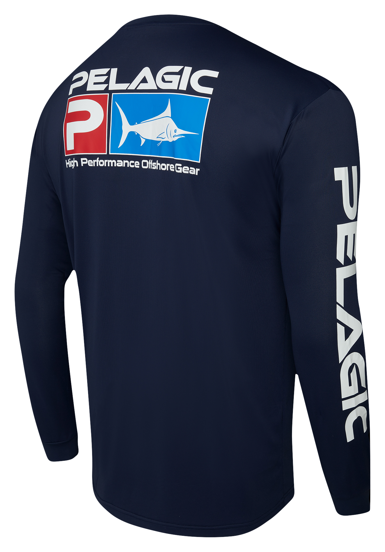 Image of Pelagic Aquatek Deluxe Long-Sleeve Fishing Shirt for Men - Navy - M