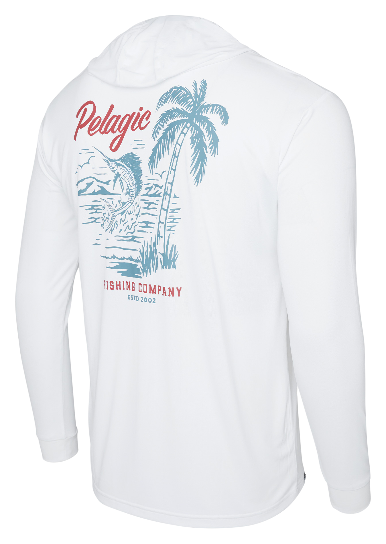 Image of Pelagic Aquatek Paradise Hooded Long-Sleeve Shirt for Men - White