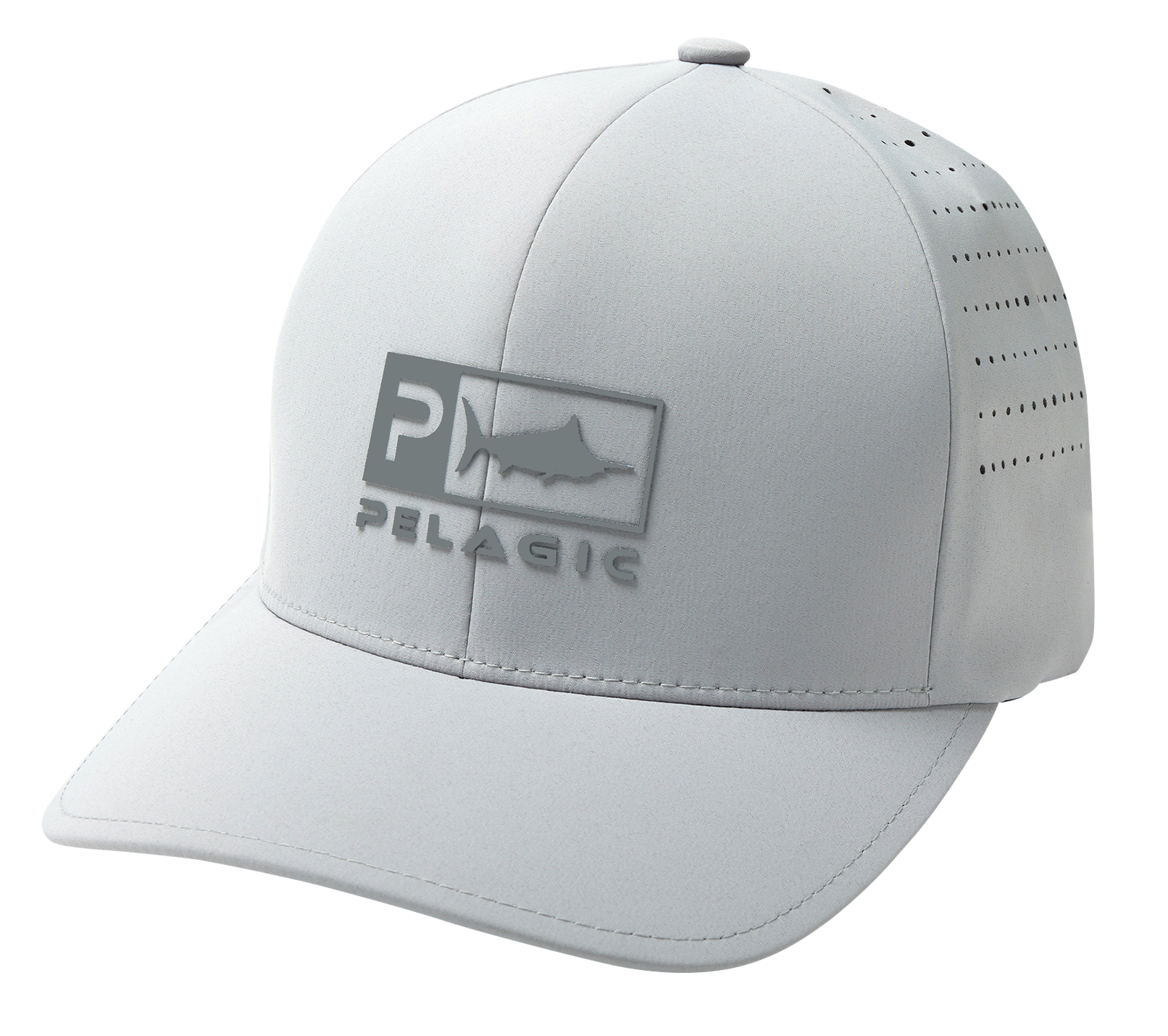 Image of Pelagic Icon Flexfit Delta Fishing Cap - Light Grey - L/XL