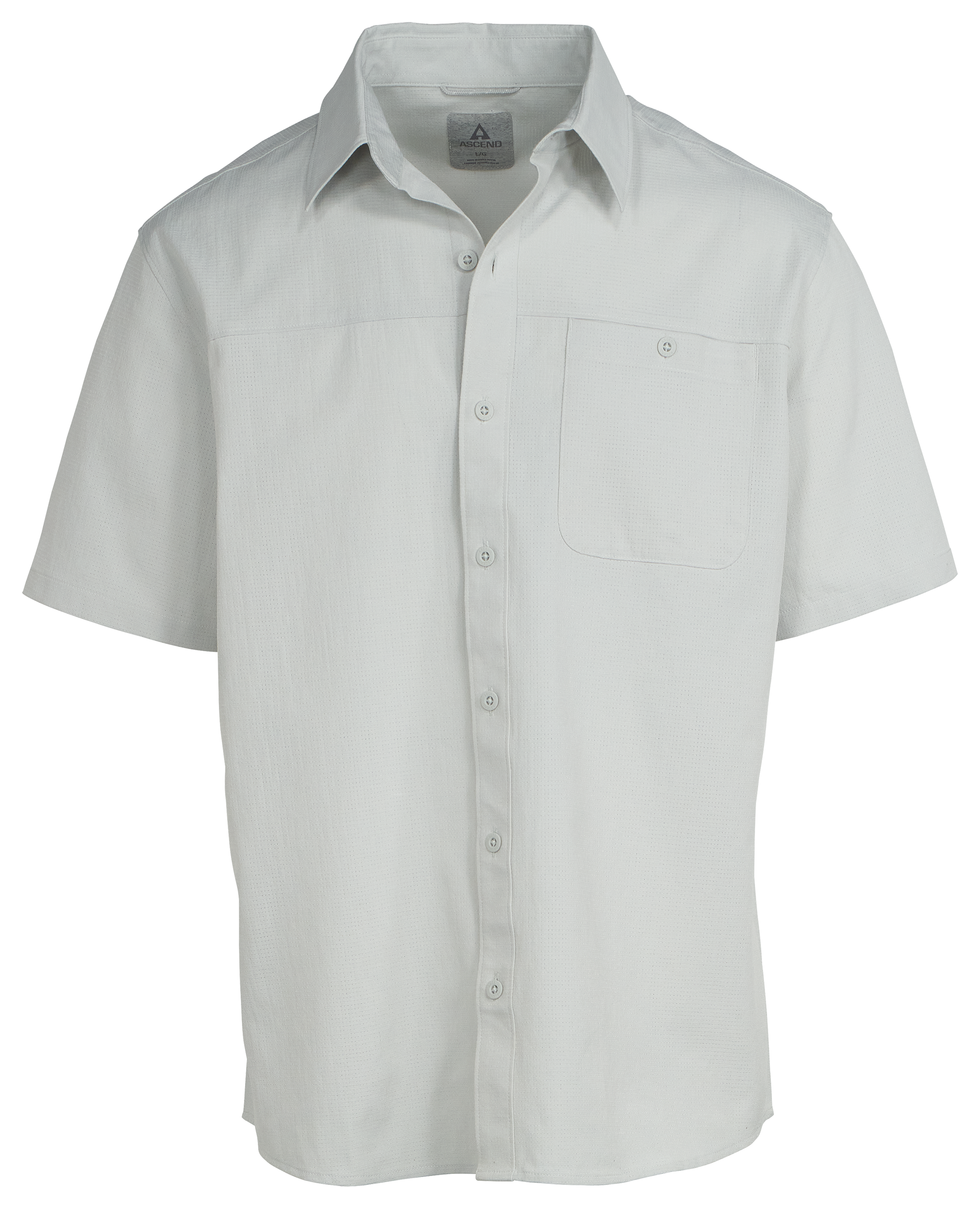 Image of Ascend Zephyr Button-Down Short-Sleeve Shirt - Oyster Mushroom