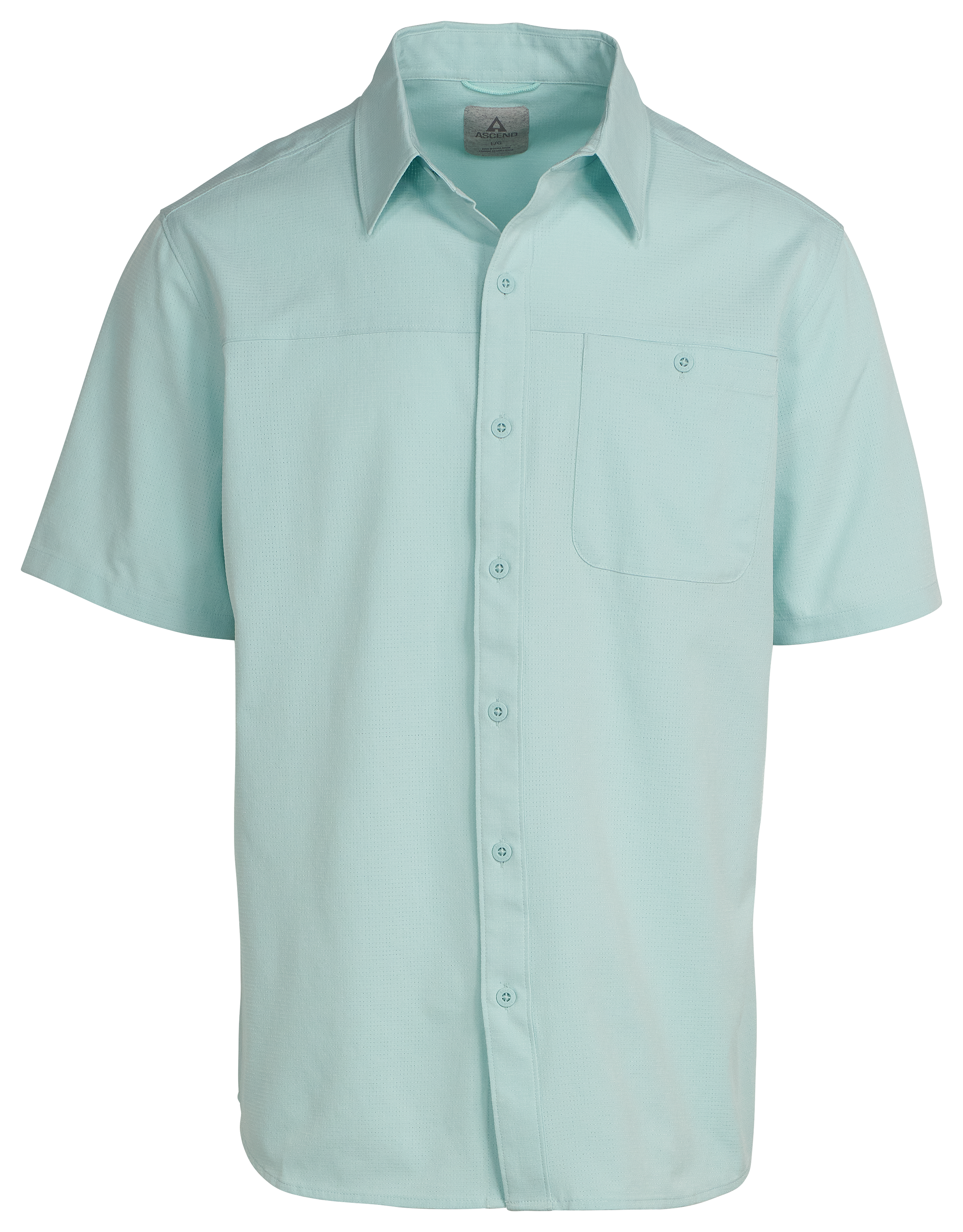 Image of Ascend Zephyr Button-Down Short-Sleeve Shirt - Eggshell Blue