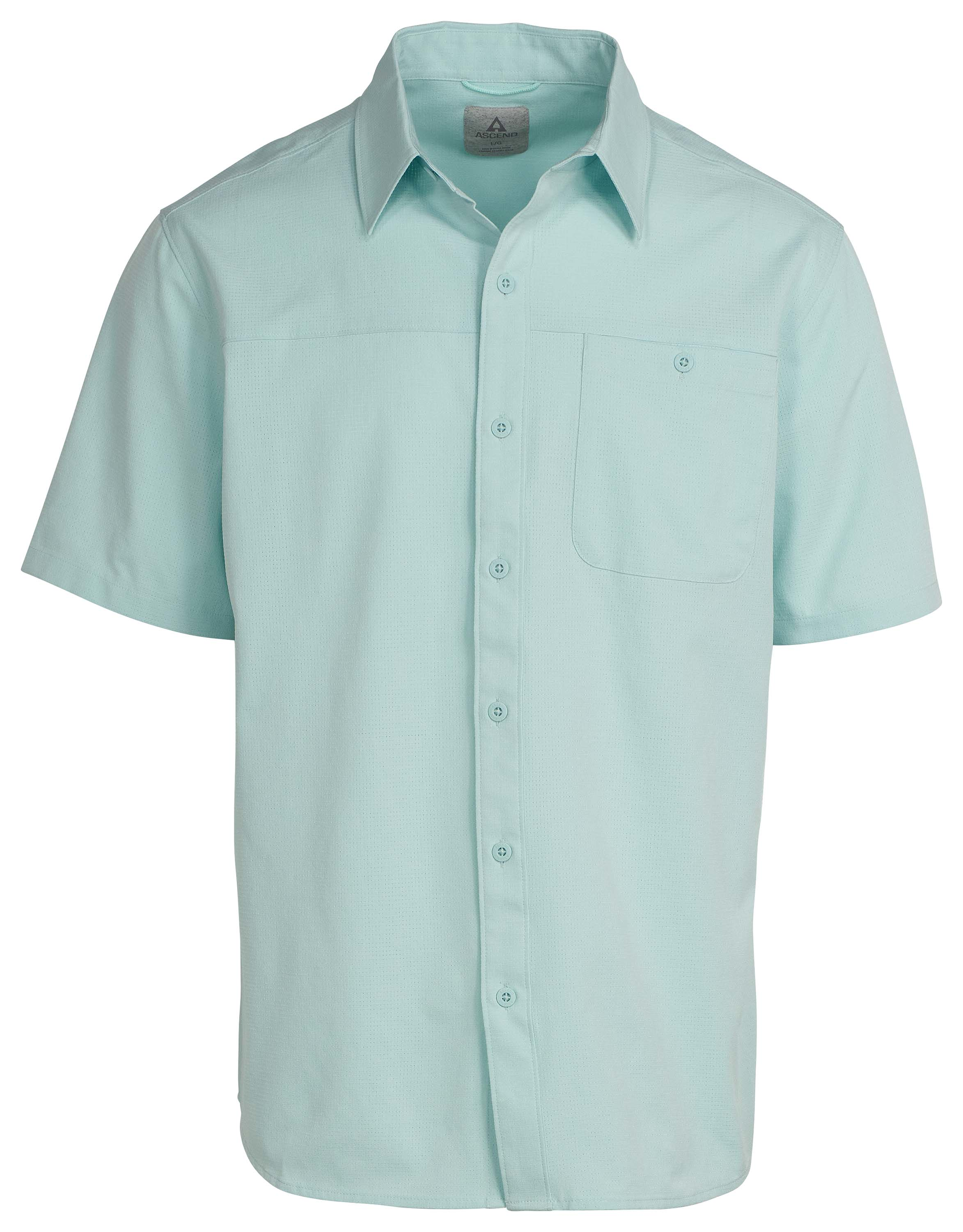 Image of Ascend Zephyr Button-Down Short-Sleeve Shirt - Eggshell Blue