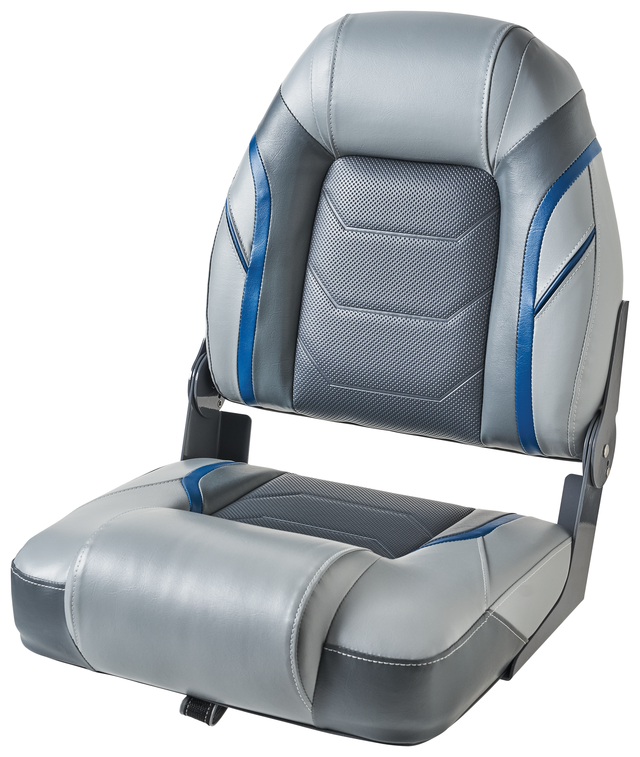 Image of Bass Pro Shops Pro Qualifier Boat Seat - Charcoal/Blue