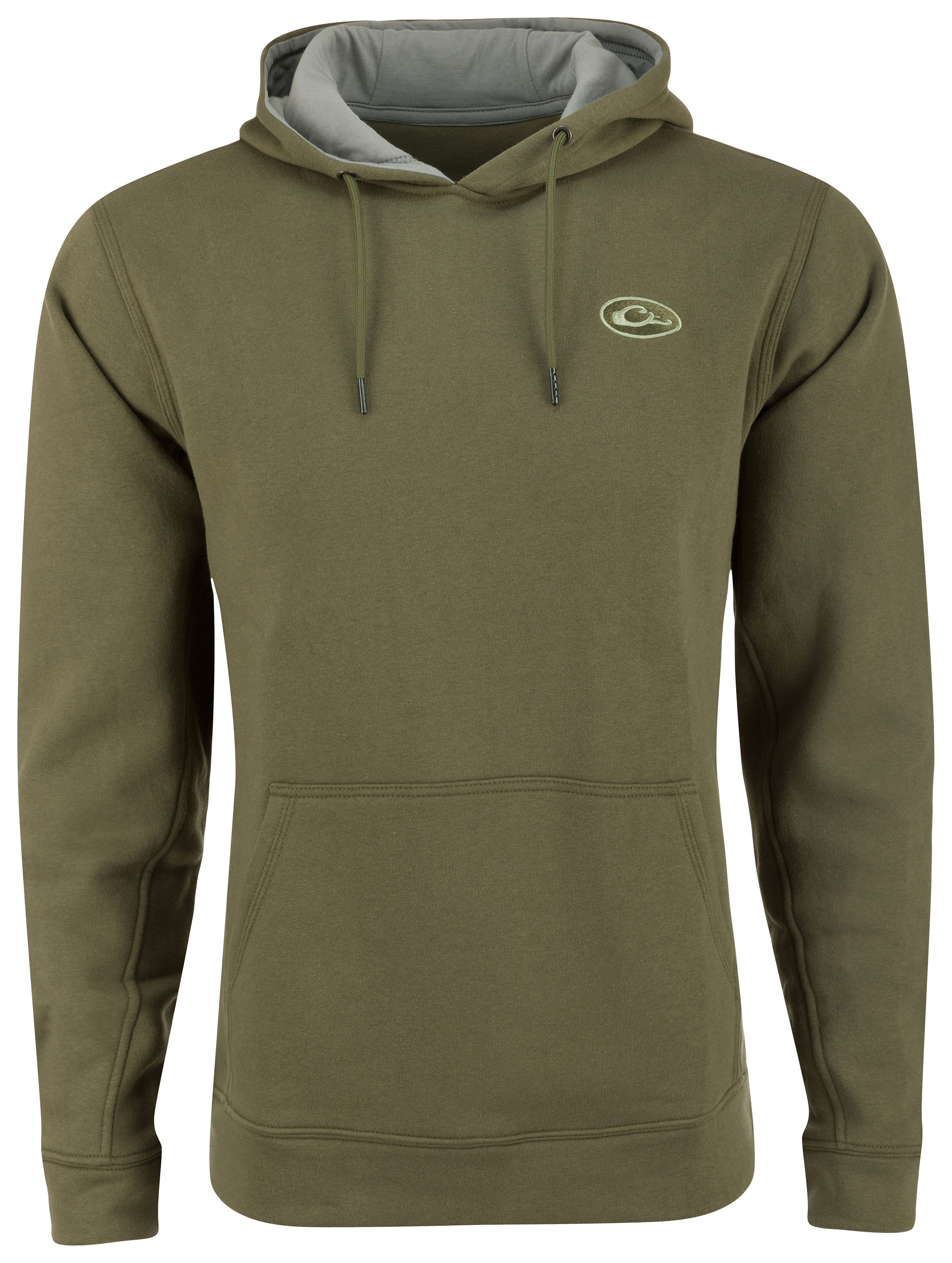 Image of Drake Waterfowl The Three End Hoodie for Men - Kalamata Olive - 2XL