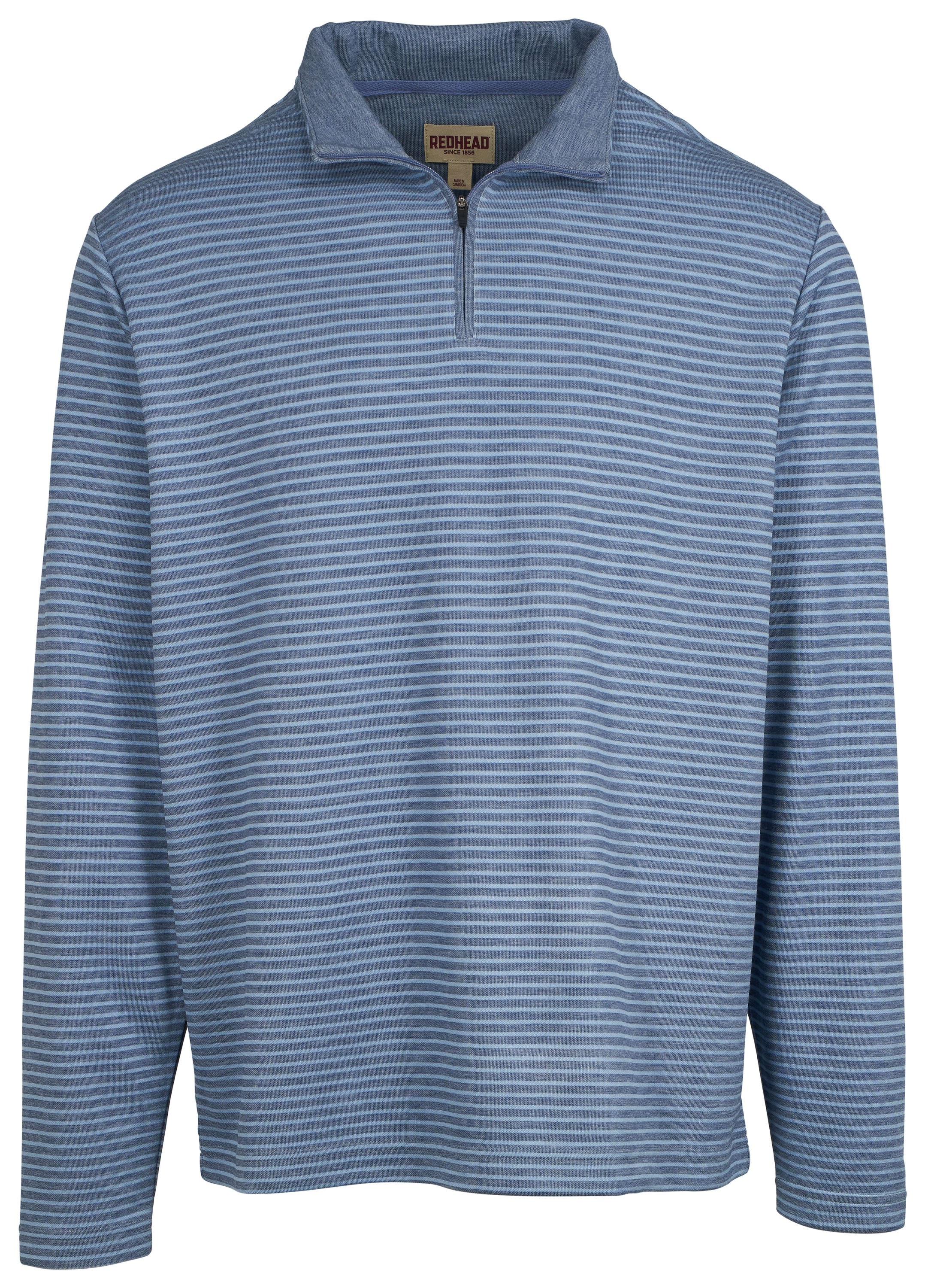 Image of RedHead Knit Quarter-Zip Long-Sleeve Pullover for Men - Blue Stripe