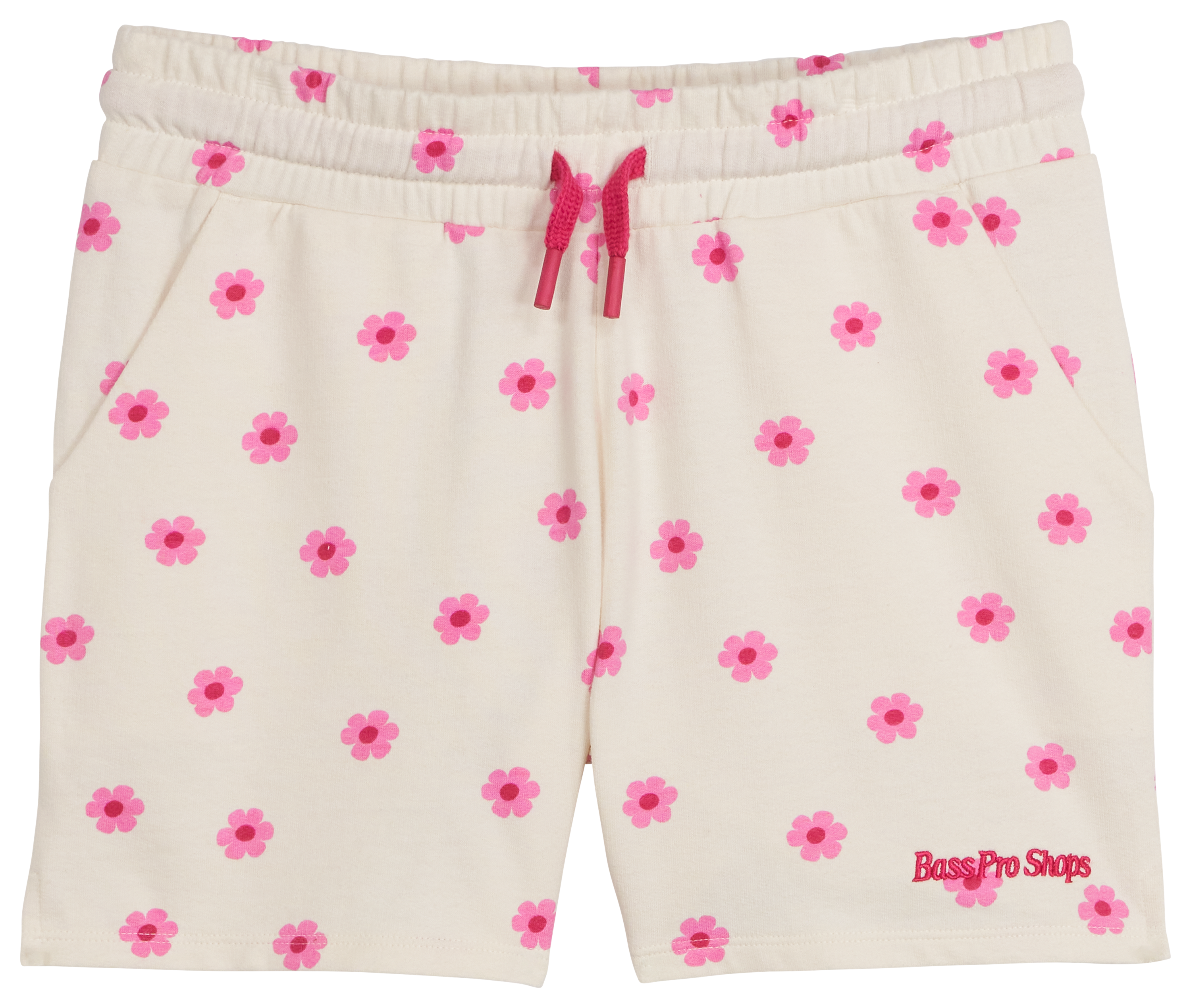 Image of Bass Pro Shops Logo Drawstring Shorts for Kids - White Flowers