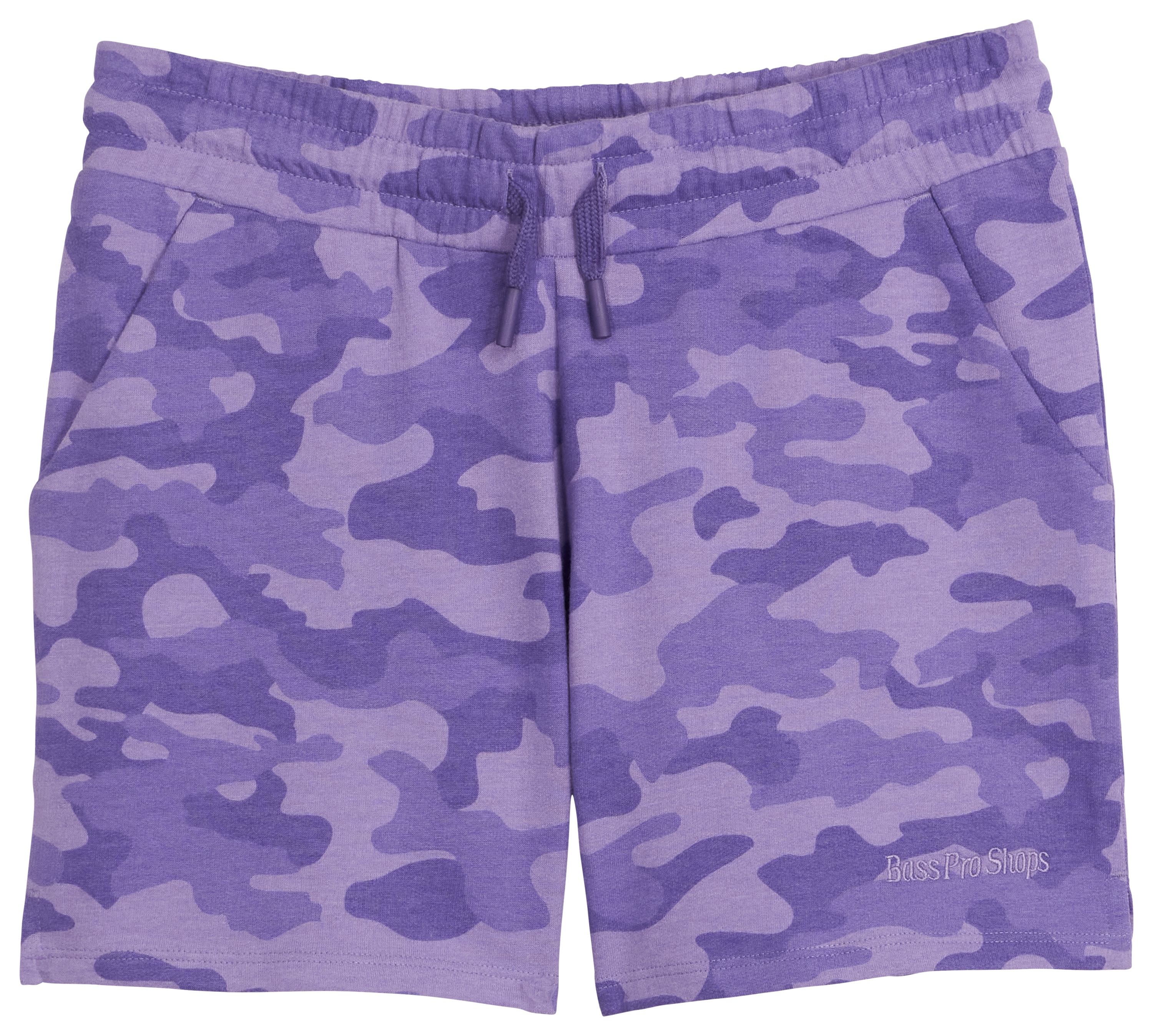 Image of Bass Pro Shops Logo Drawstring Shorts for Kids - Purple Camo