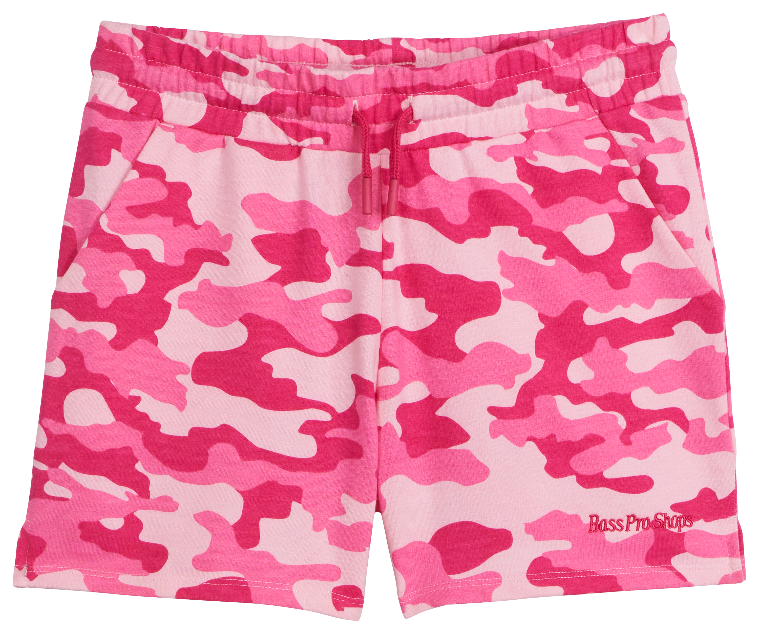 Image of Bass Pro Shops Logo Drawstring Shorts for Kids - Pink Camo