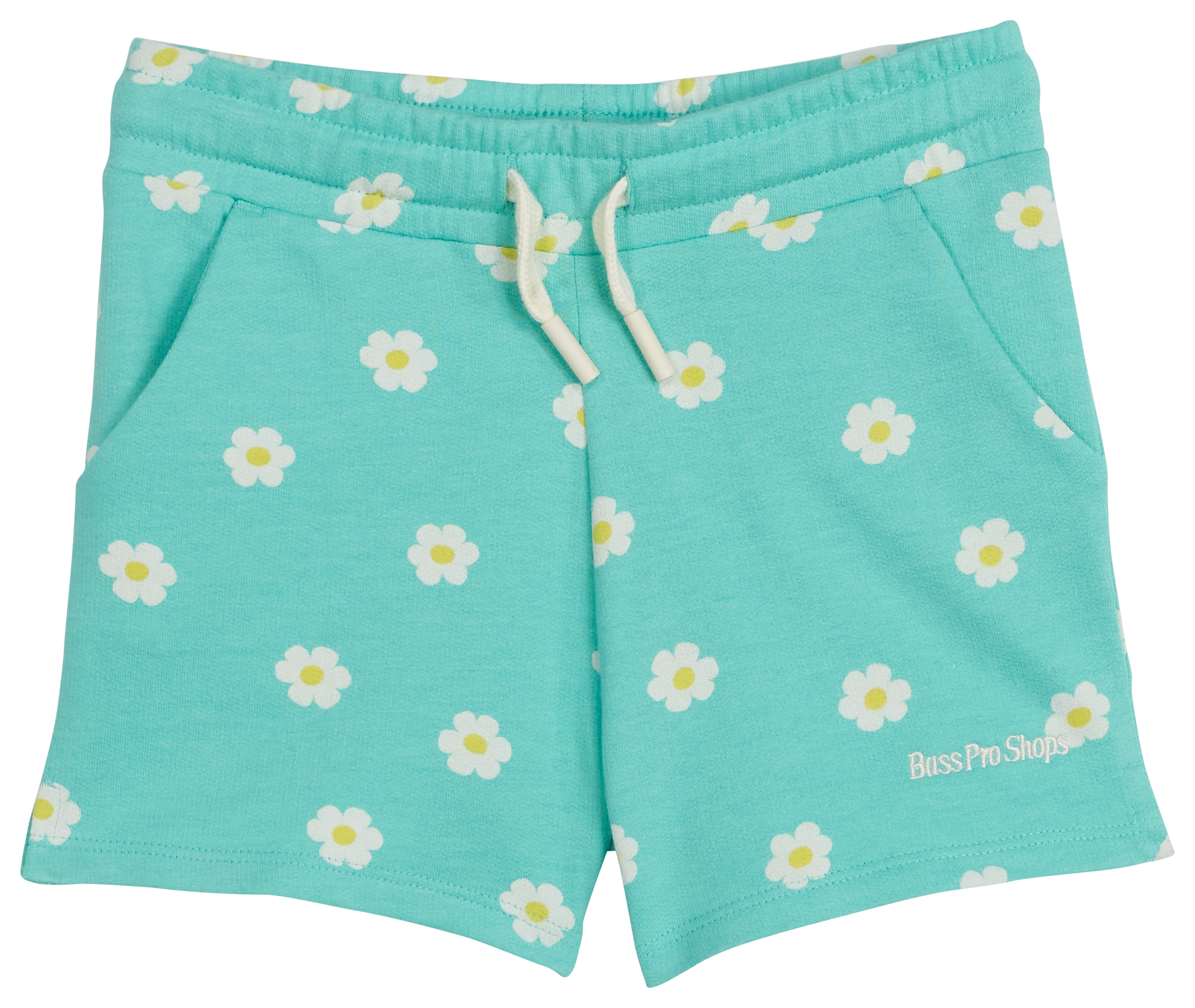 Image of Bass Pro Shops Logo Shorts for Toddlers Girls - Cockatoo Flowers - 2T