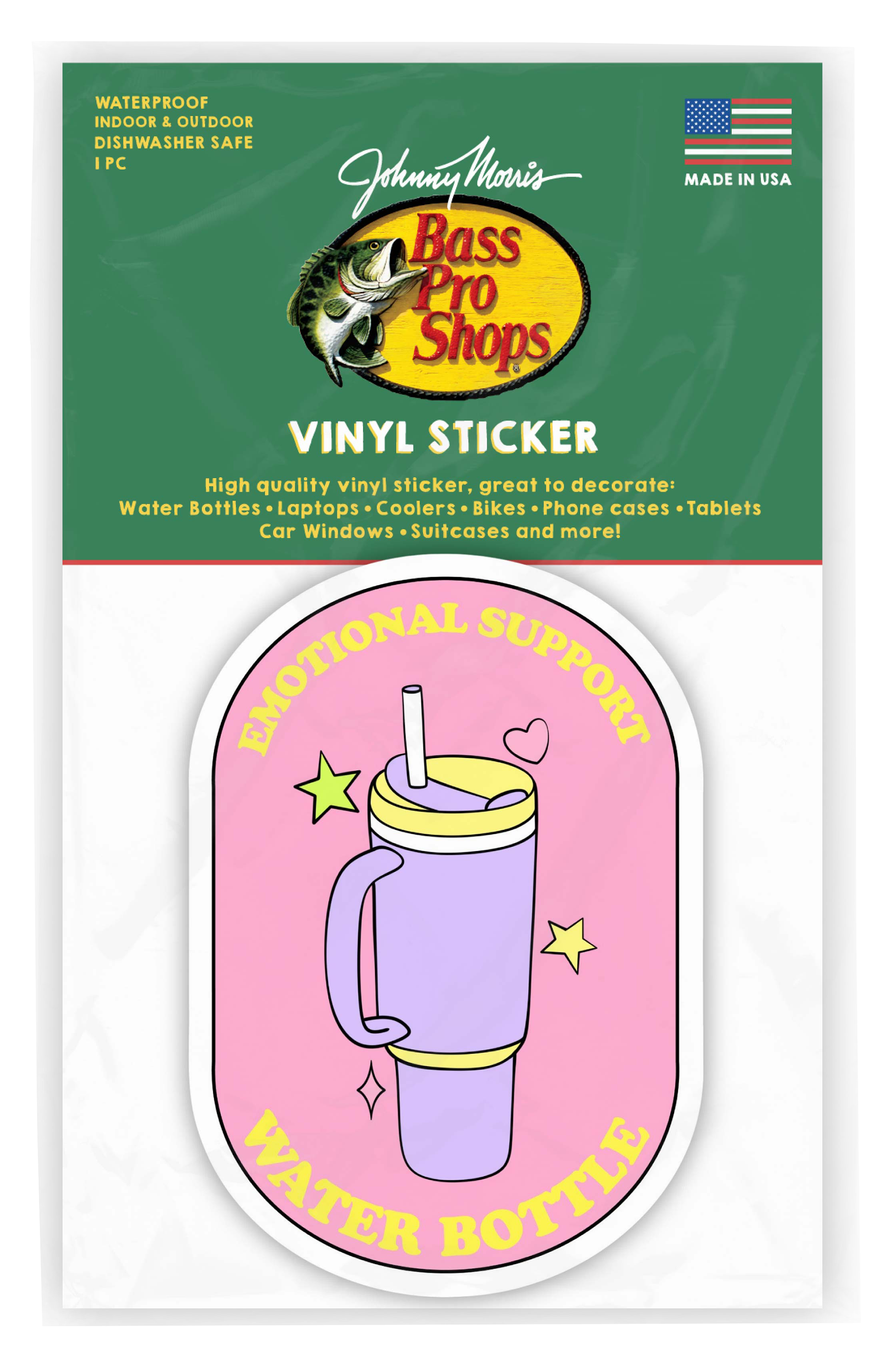 Image of Bass Pro Shops Emotional Support Water Bottle Vinyl Sticker
