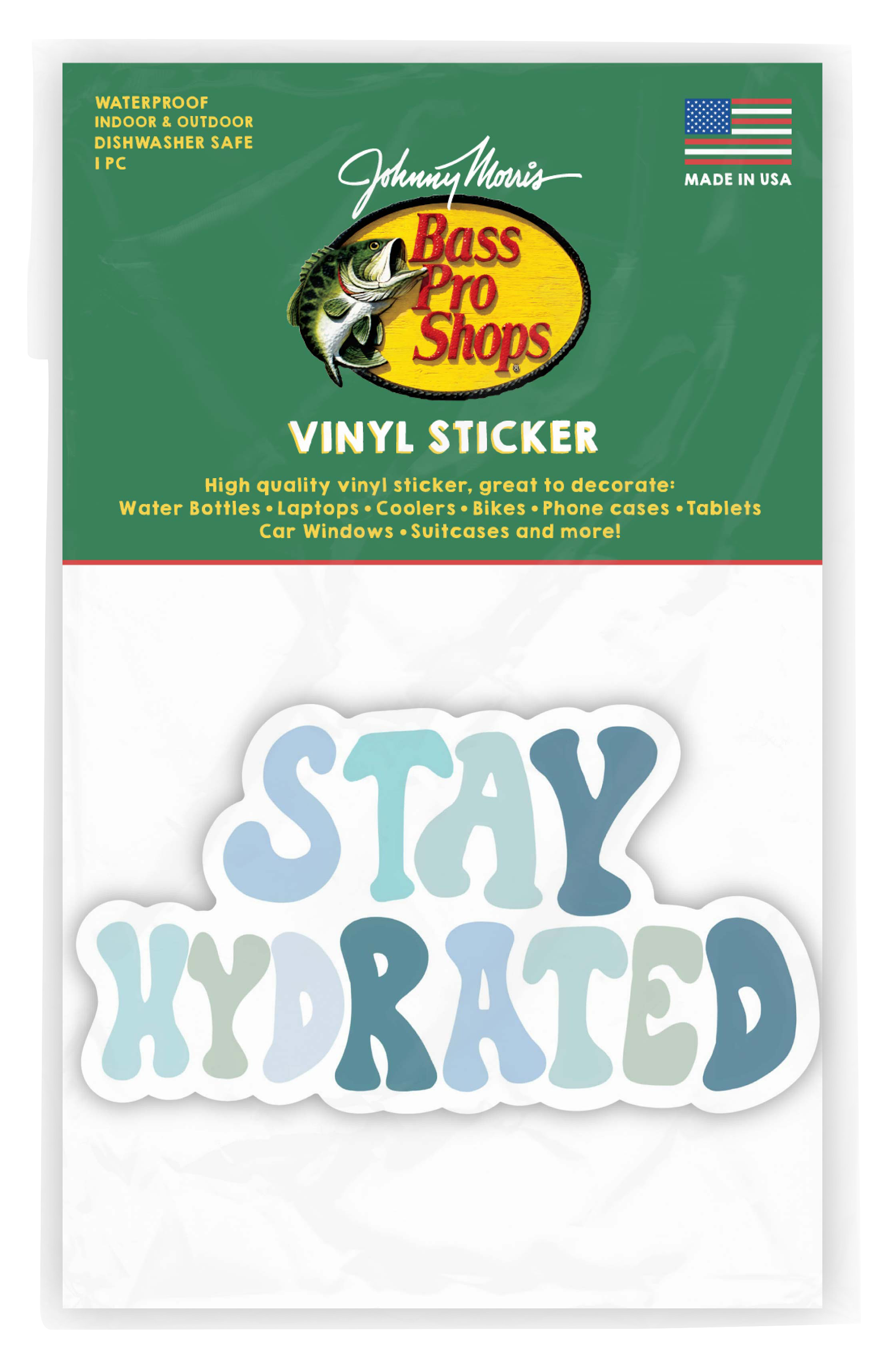 Bass Pro Shops Stay Hydrated Vinyl Sticker                                                                                      