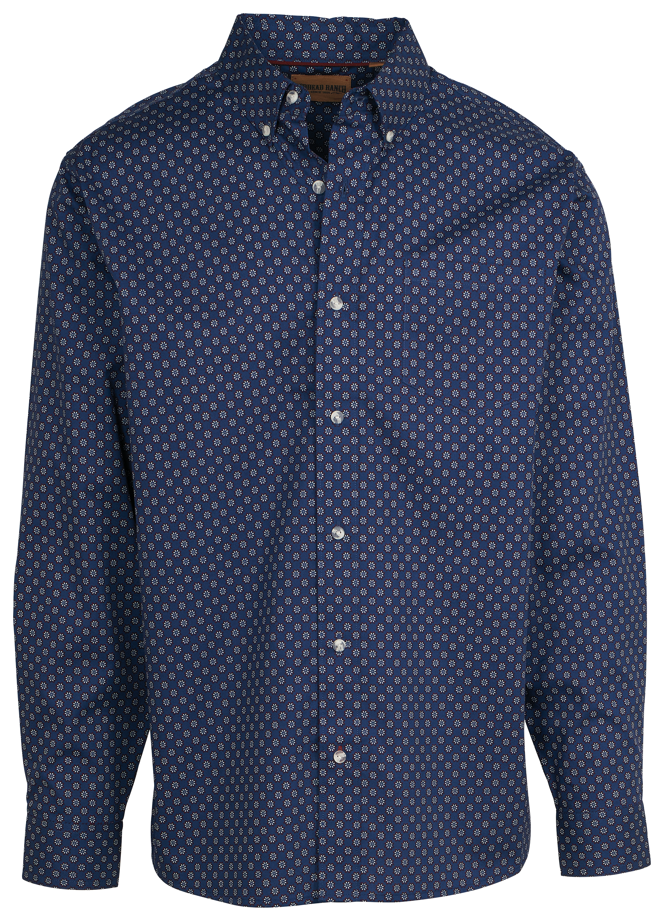 Image of RedHead Ranch Rifle Falls Wrinkle-Free Button-Down Long-Sleeve Shirt - Estate Blue - L