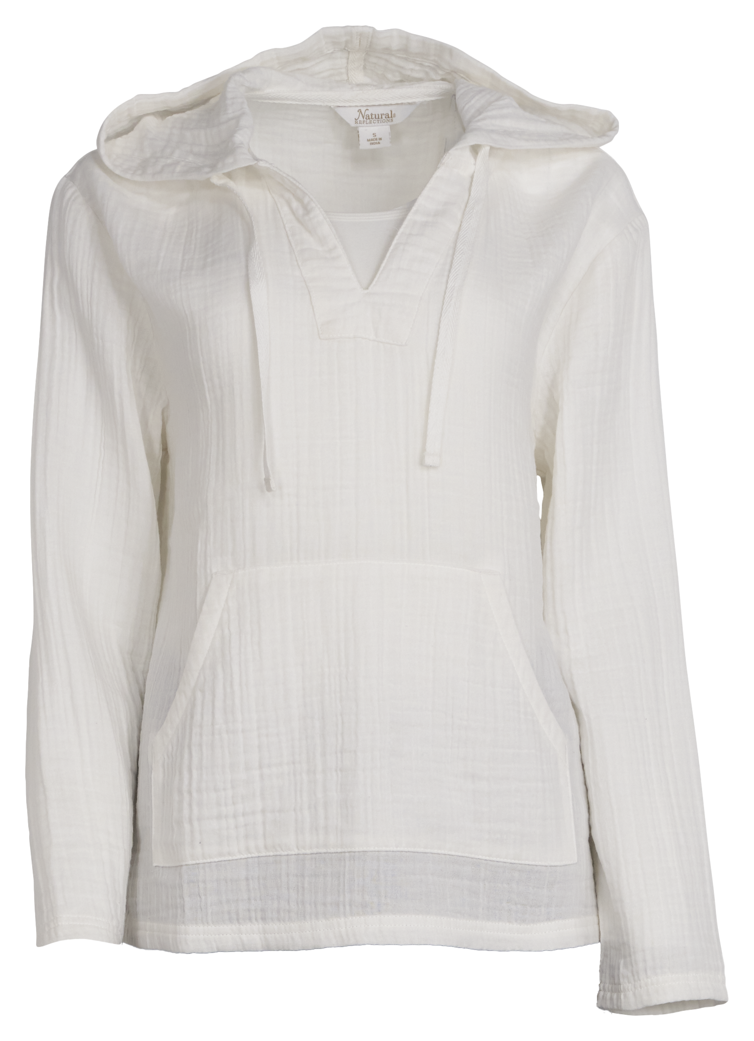 Image of Natural Reflections Double Cloth Baja Hoodie - Cloud Dancer