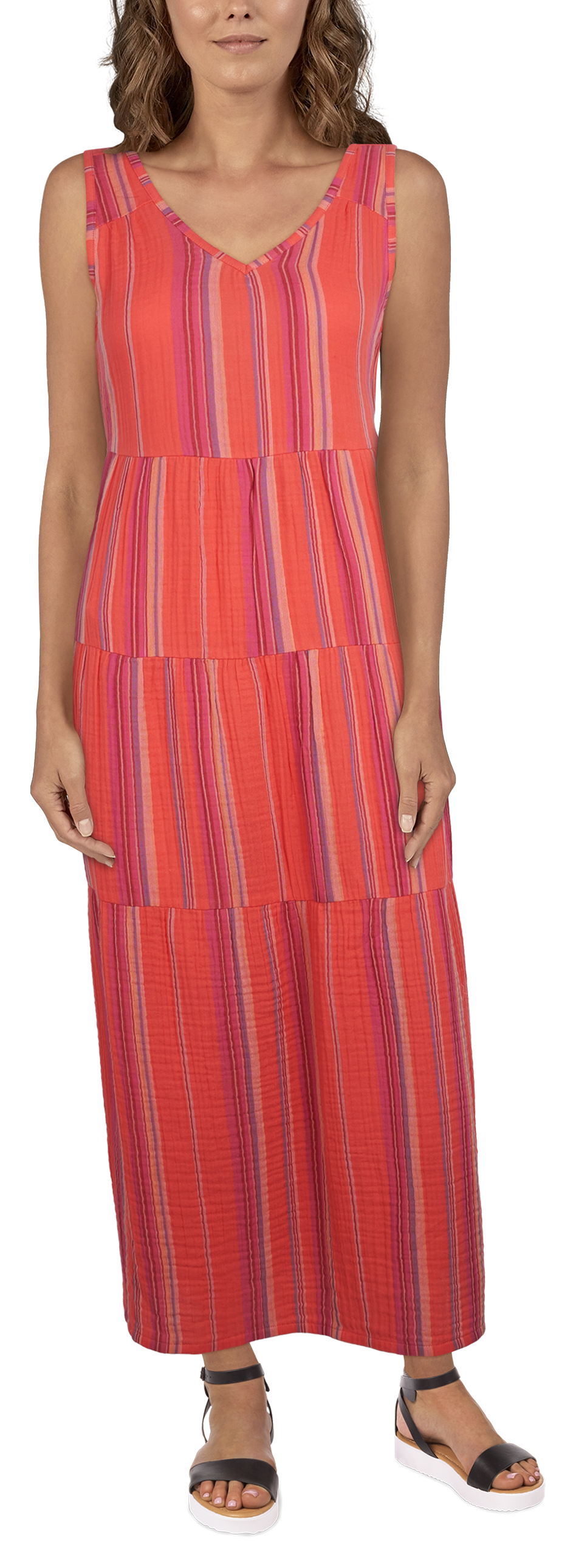 Natural Reflections Tiered Maxi Dress for Ladies                                                                                