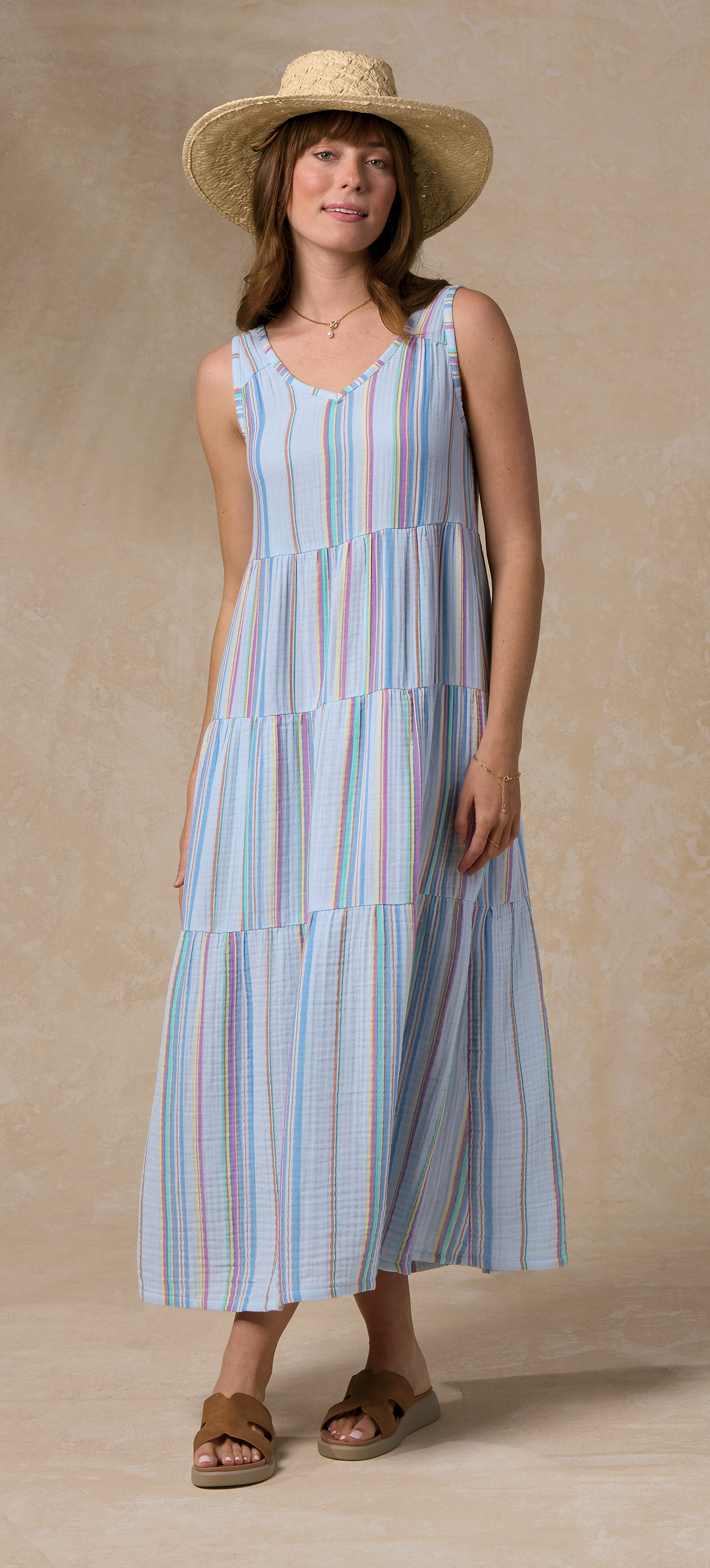 Natural Reflections Tiered Maxi Dress for Ladies