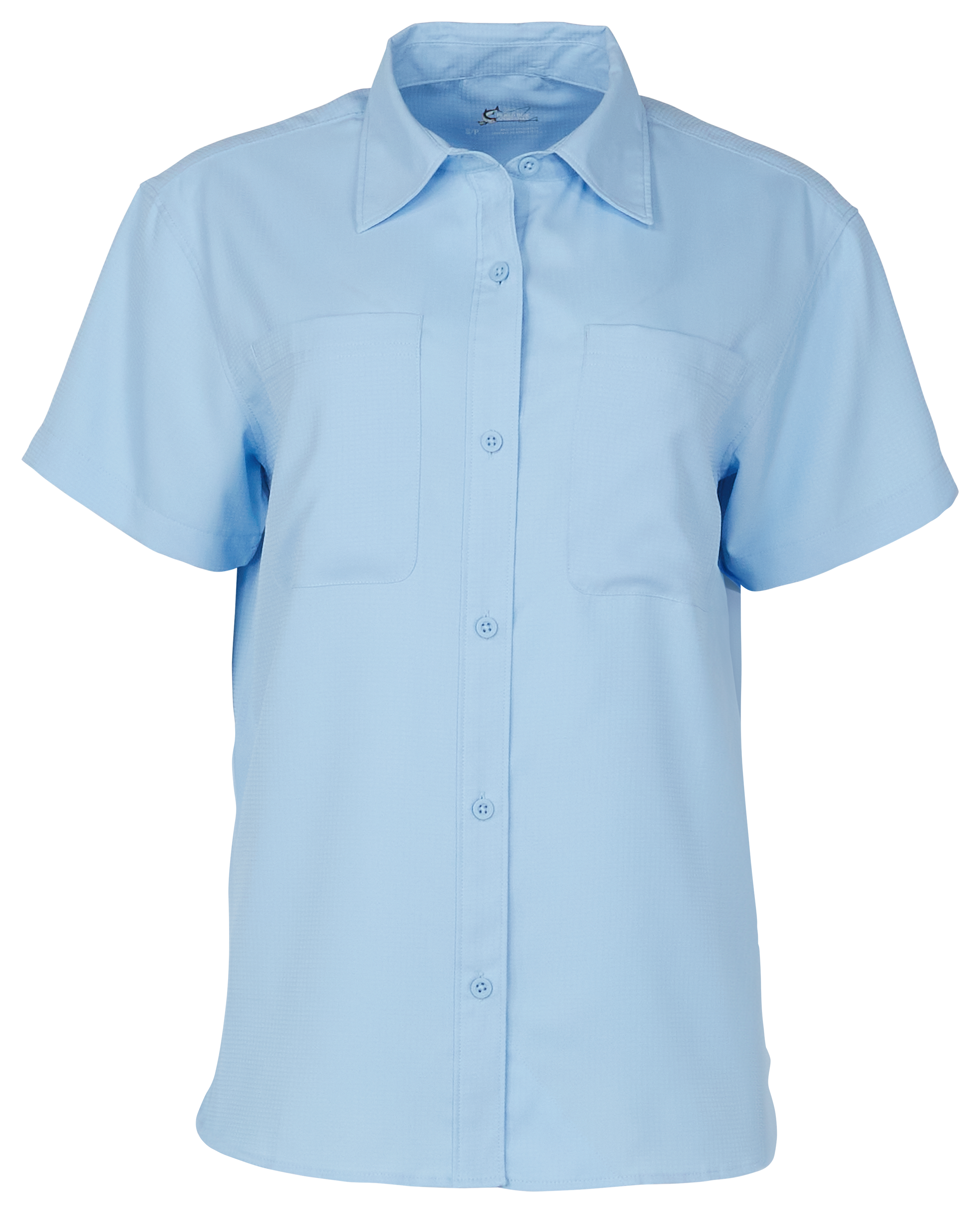 Image of World Wide Sportsman Marina 2-Pocket Short-Sleeve Shirt for Ladies - Blue Bell - L