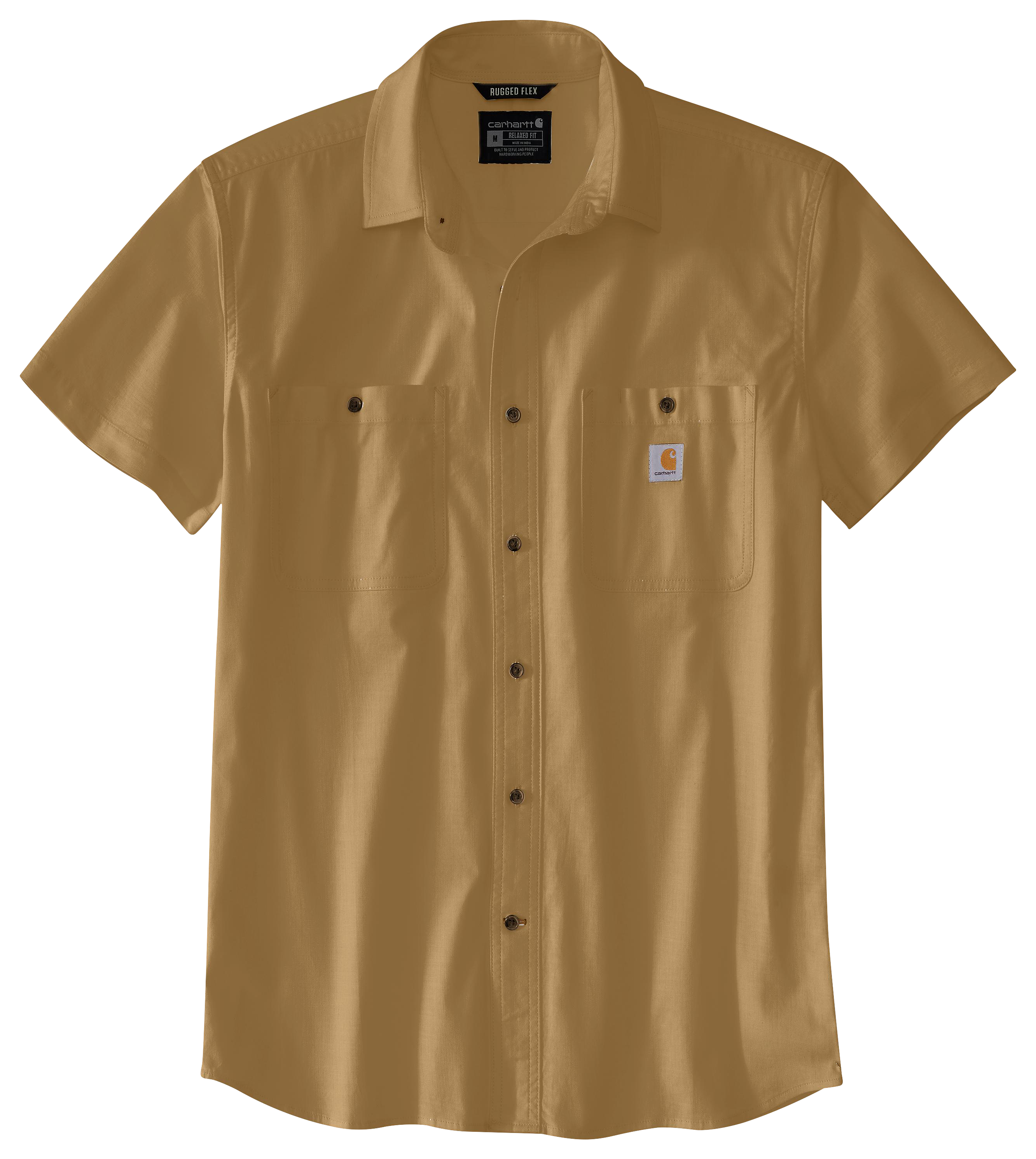 Image of Carhartt Rugged Flex Relaxed-Fit Lightweight Short-Sleeve Button-Down Shirt
