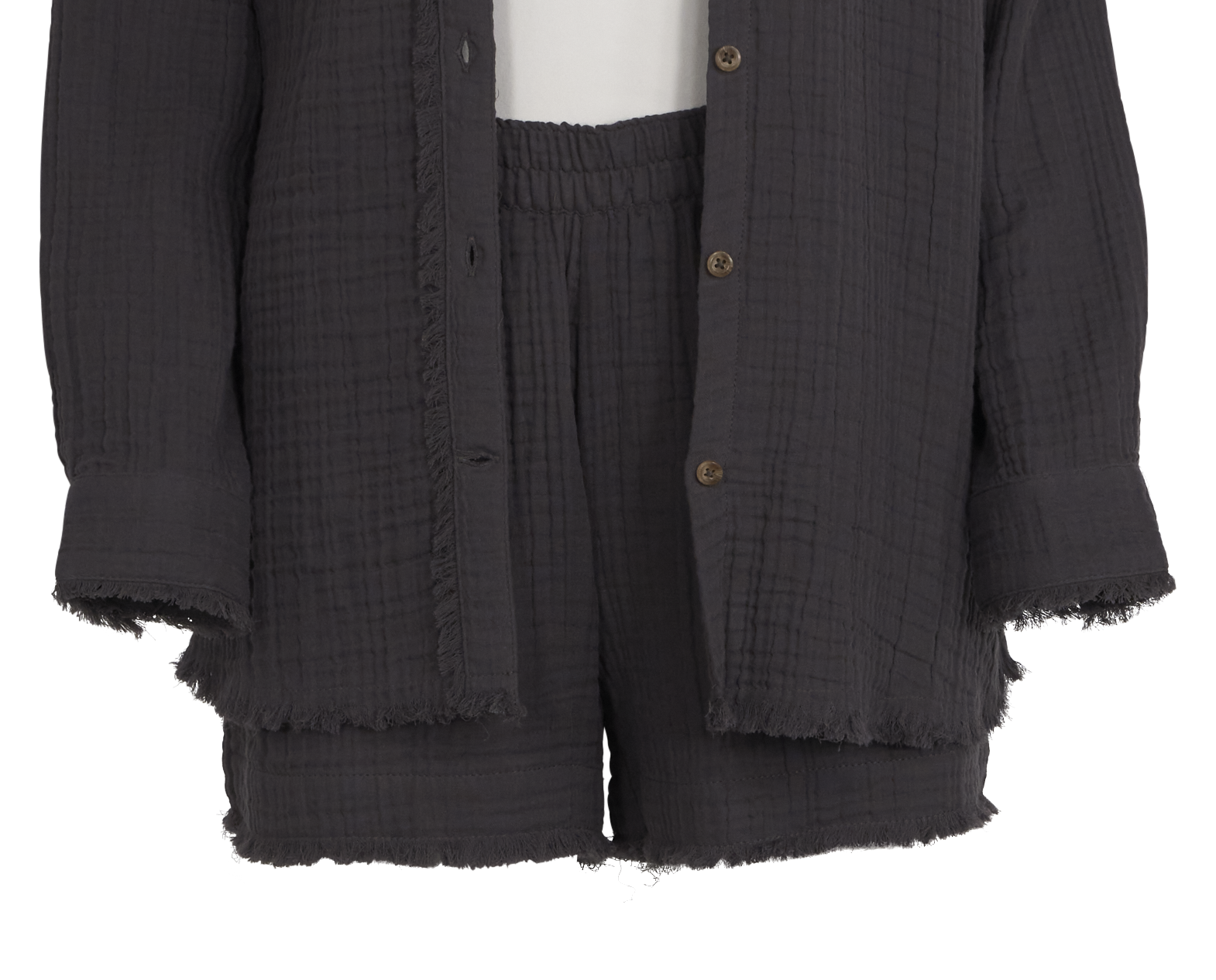 Image of Natural Reflections Double-Cloth Shorts - Pavement