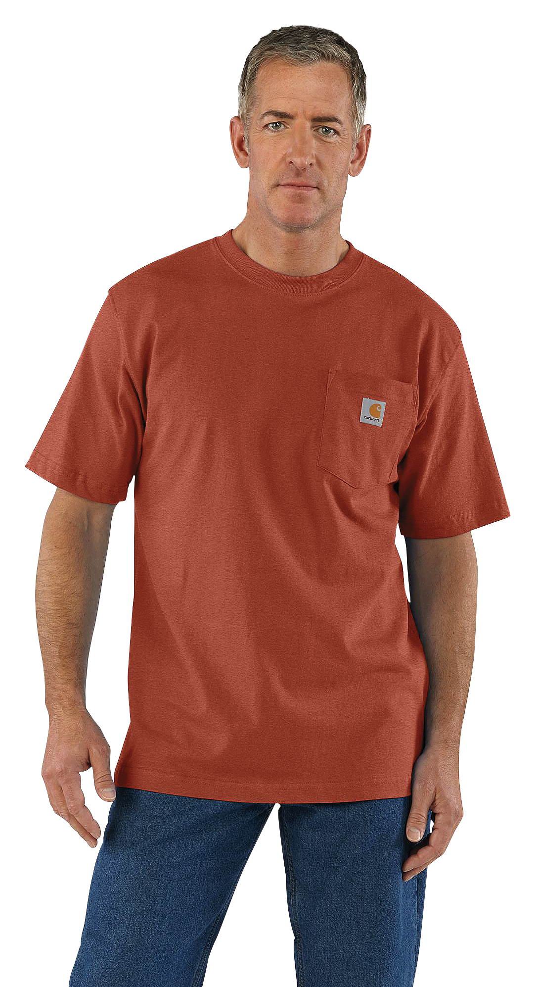 Image of Carhartt Loose-Fit Heavyweight Short-Sleeve Pocket T-Shirt - Red Heather