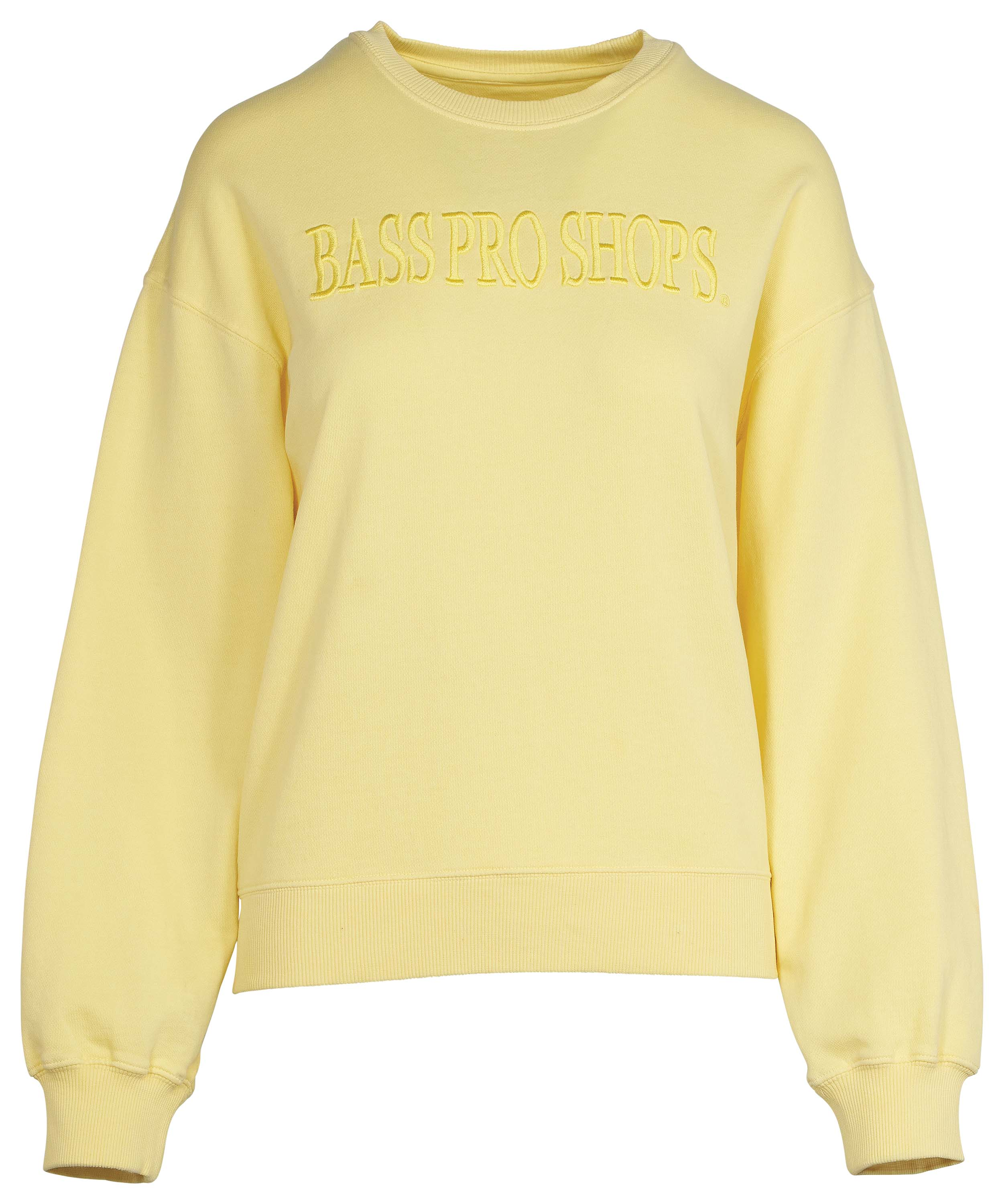 Image of Bass Pro Shops Embroidered Crew-Neck Sweatshirt - Yellow Iris