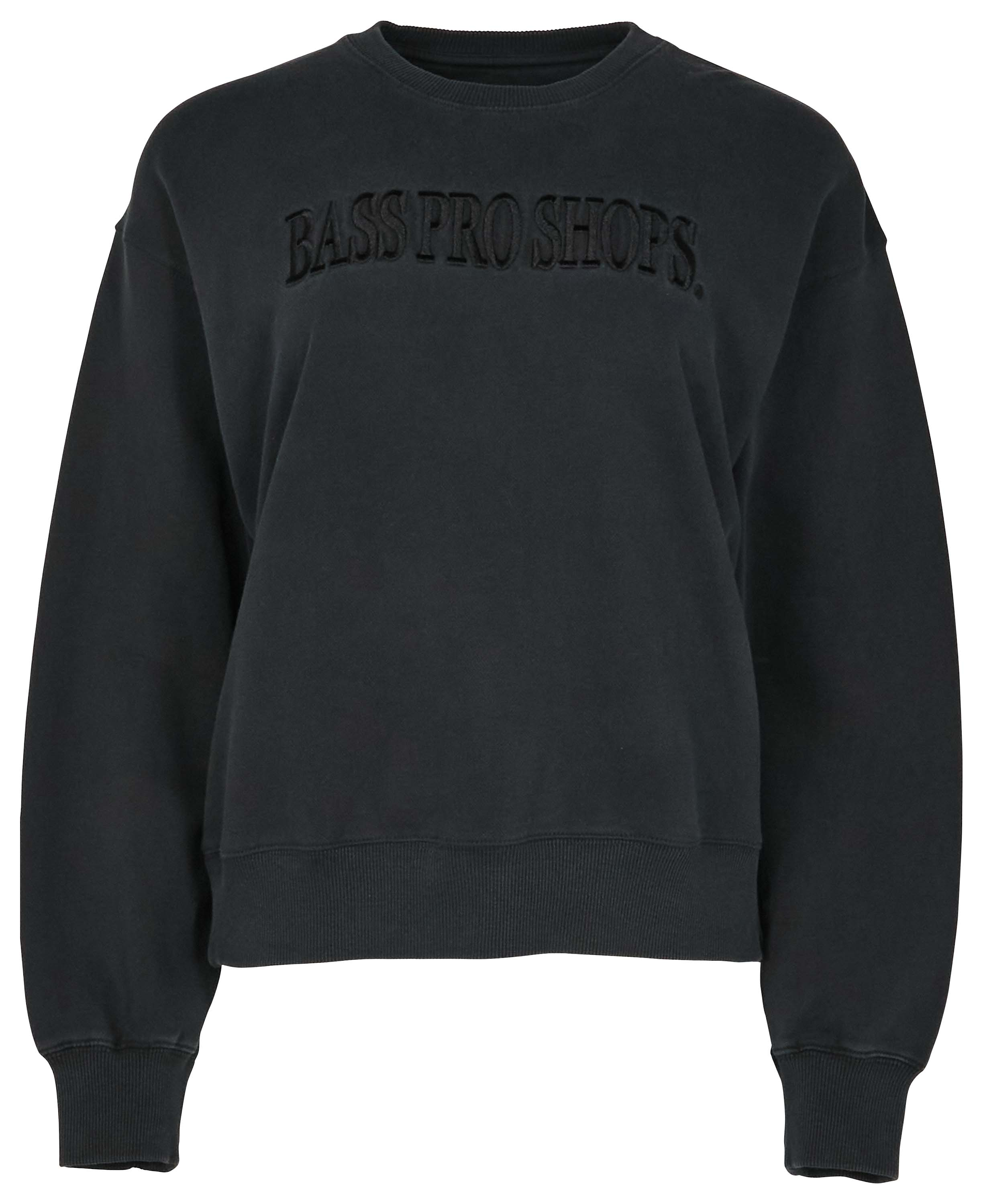 Image of Bass Pro Shops Embroidered Crew-Neck Sweatshirt - Black