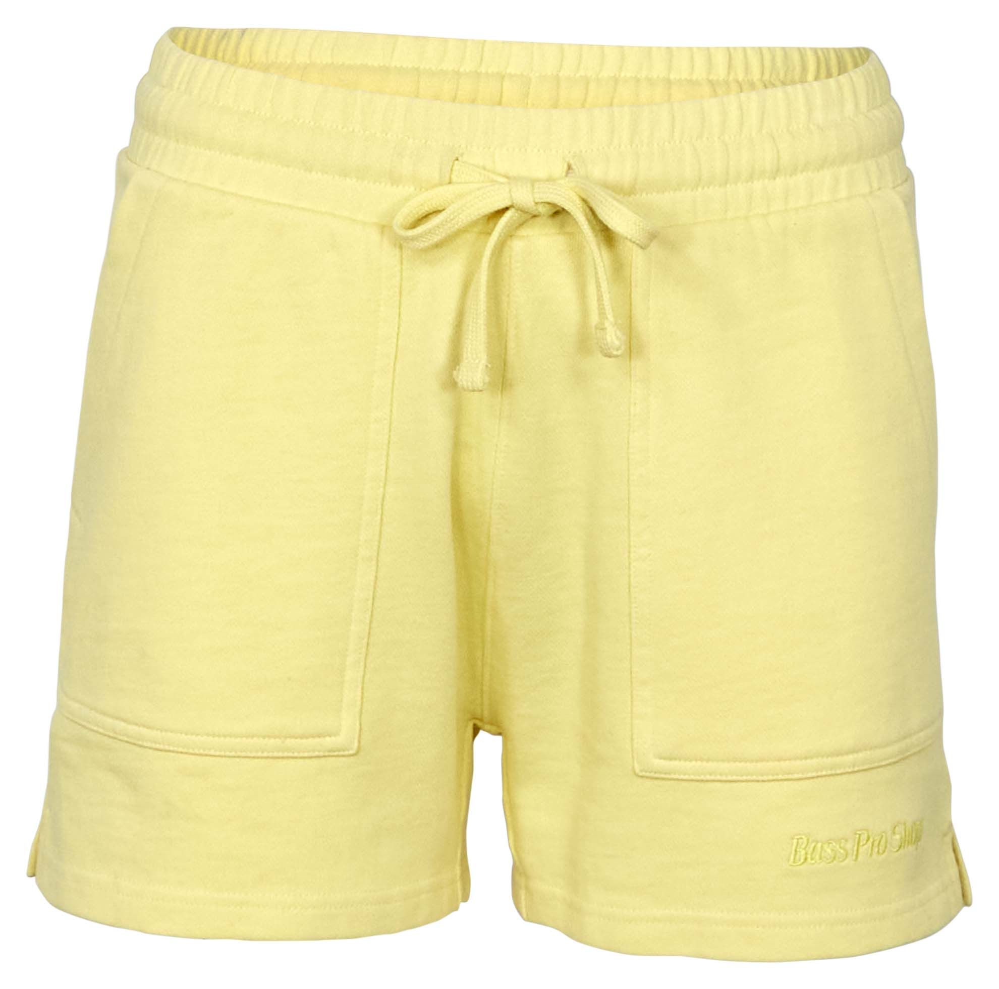 Image of Bass Pro Shops Embroidered Terry Shorts - Yellow Iris