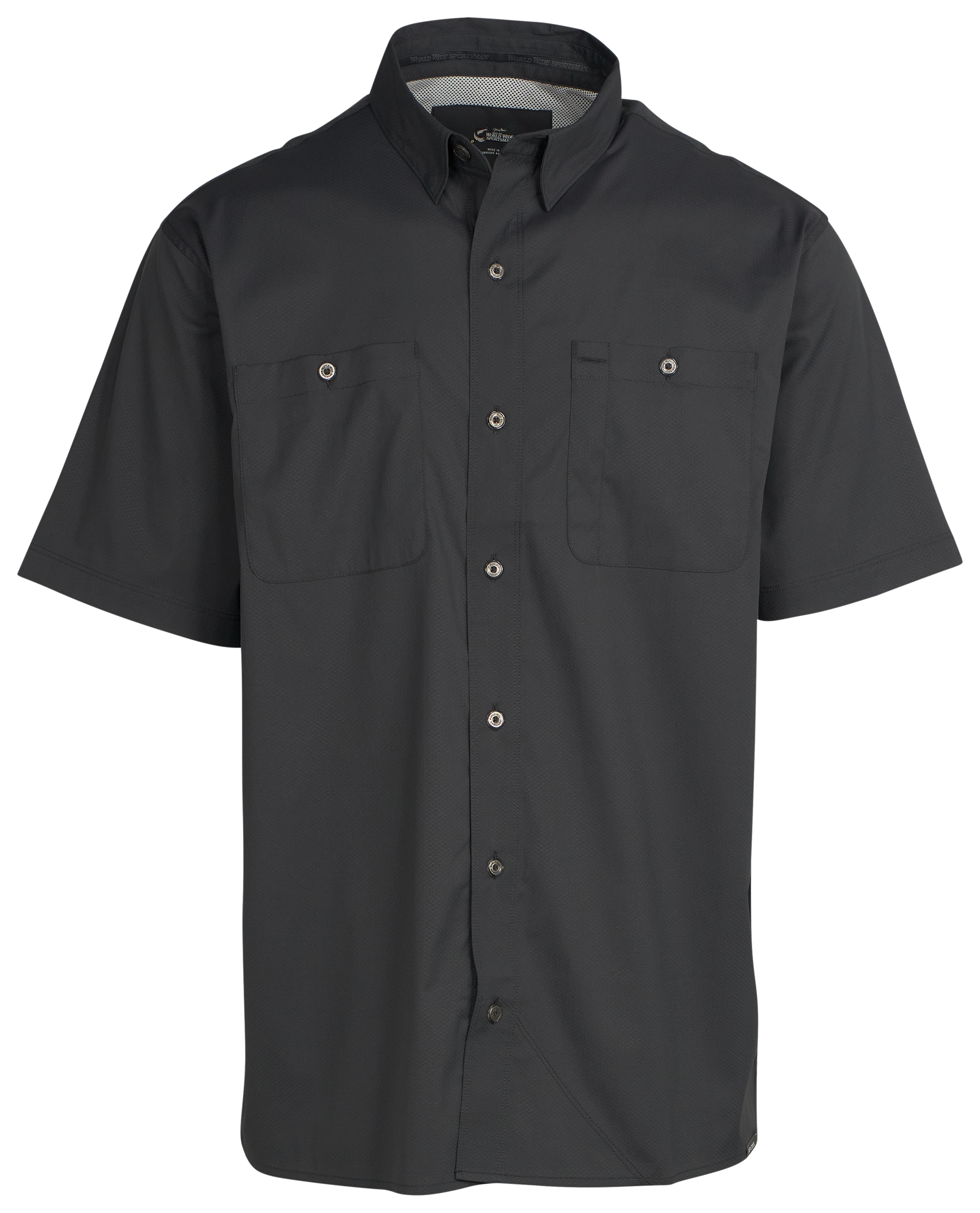 Image of World Wide Sportsman Ultimate Angler Short-Sleeve Button-Down Shirt - Asphalt