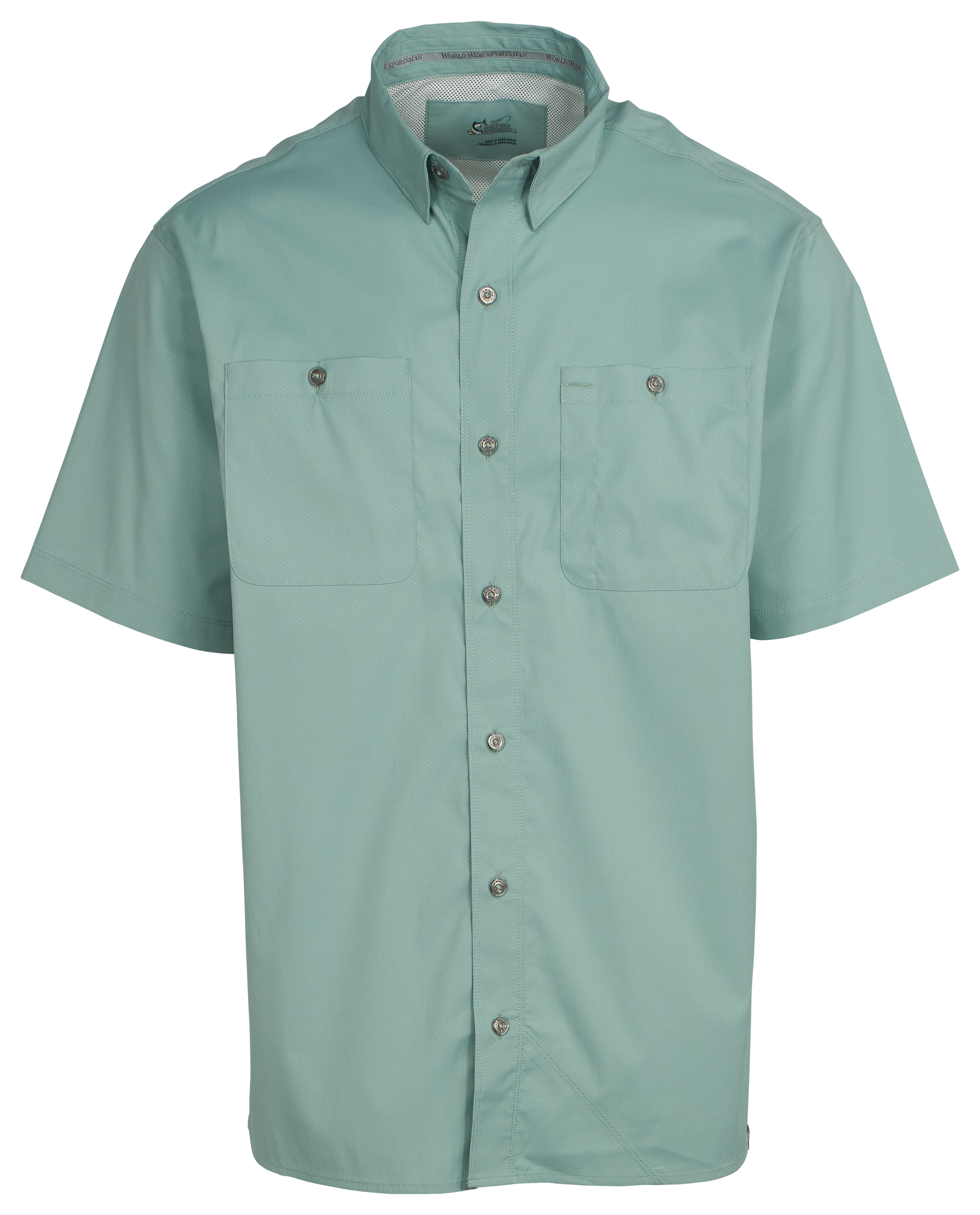 Image of World Wide Sportsman Ultimate Angler Short-Sleeve Button-Down Shirt - Aquifer