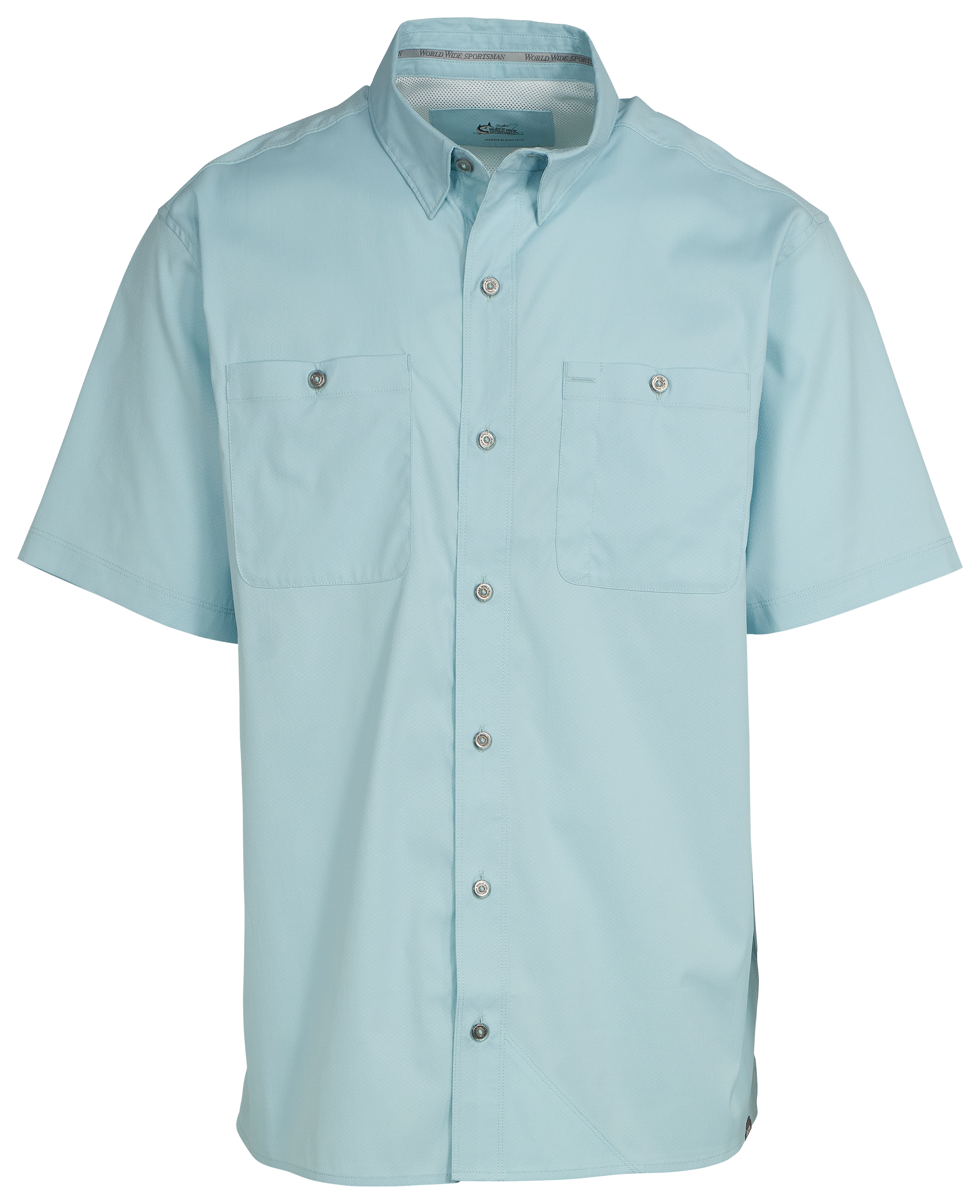 Image of World Wide Sportsman Ultimate Angler Short-Sleeve Button-Down Shirt - Corydallis Blue