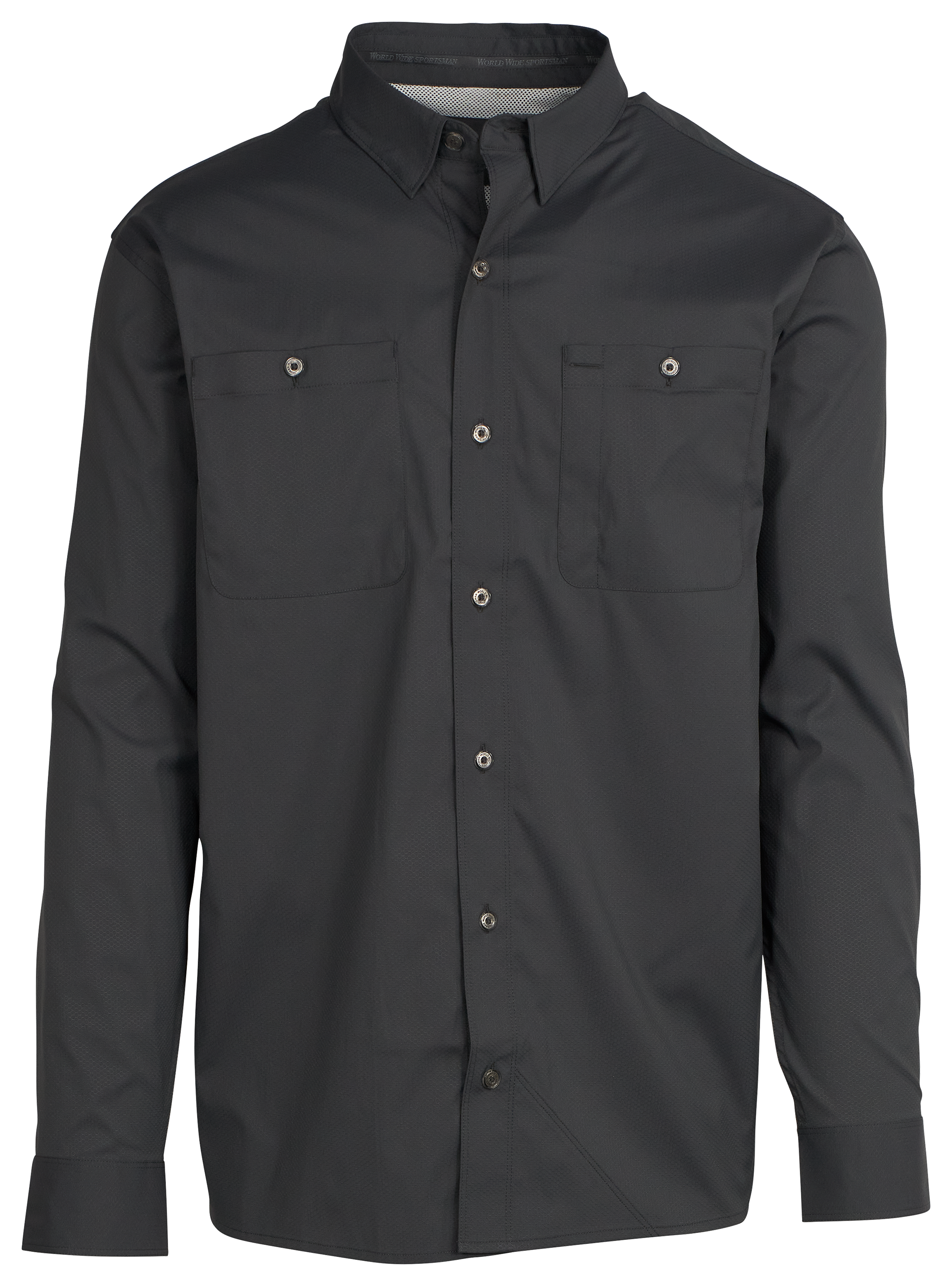 Image of World Wide Sportsman Ultimate Angler Long-Sleeve Button-Down Shirt - Asphalt