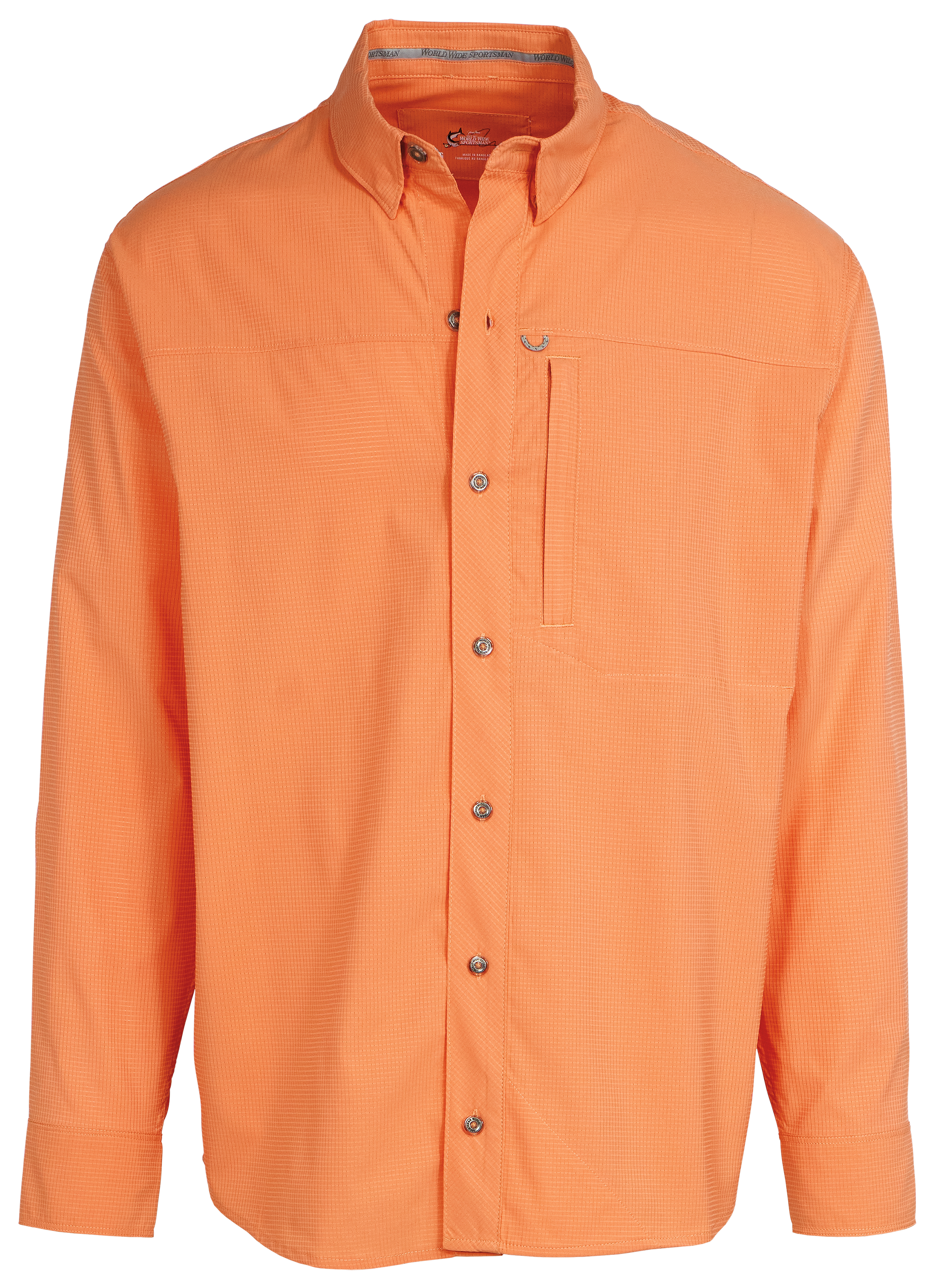 Image of World Wide Sportsman 3D Cool Seacrest Long-Sleeve Button-Down Shirt - Copper Tan
