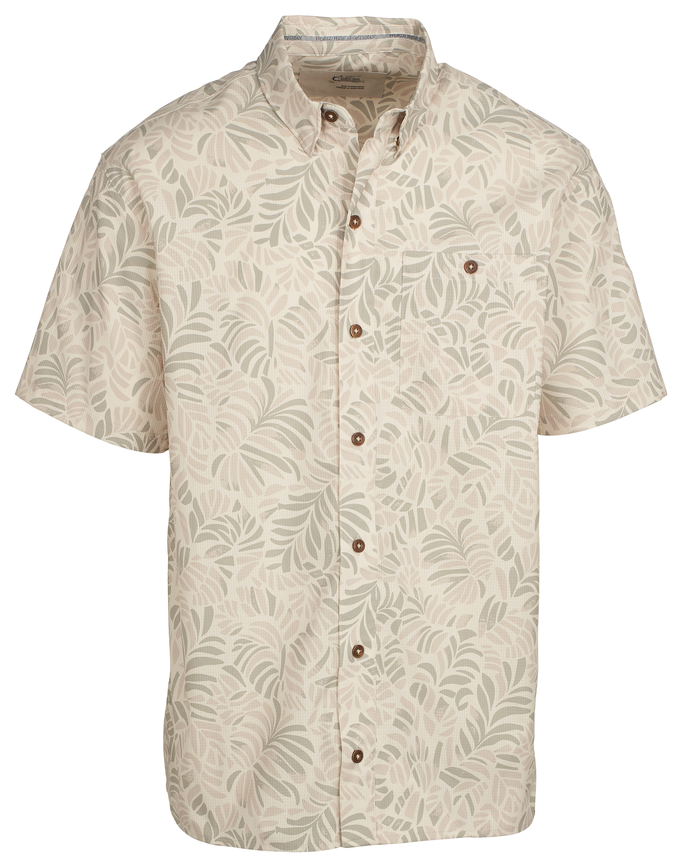 Image of World Wide Sportsman Seacrest Printed Button-Down Short-Sleeve Shirt - New Palms Peyote