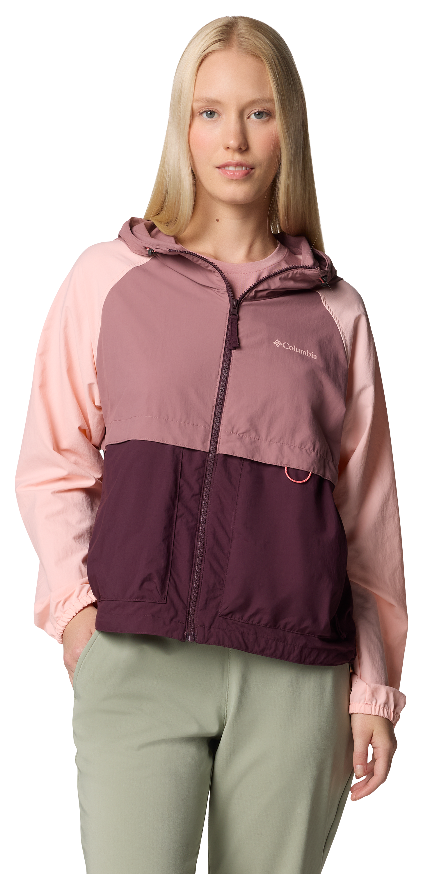 Image of Columbia Spire Valley Windbreaker for Ladies - Moonvista/Fig/Pink Sand - L