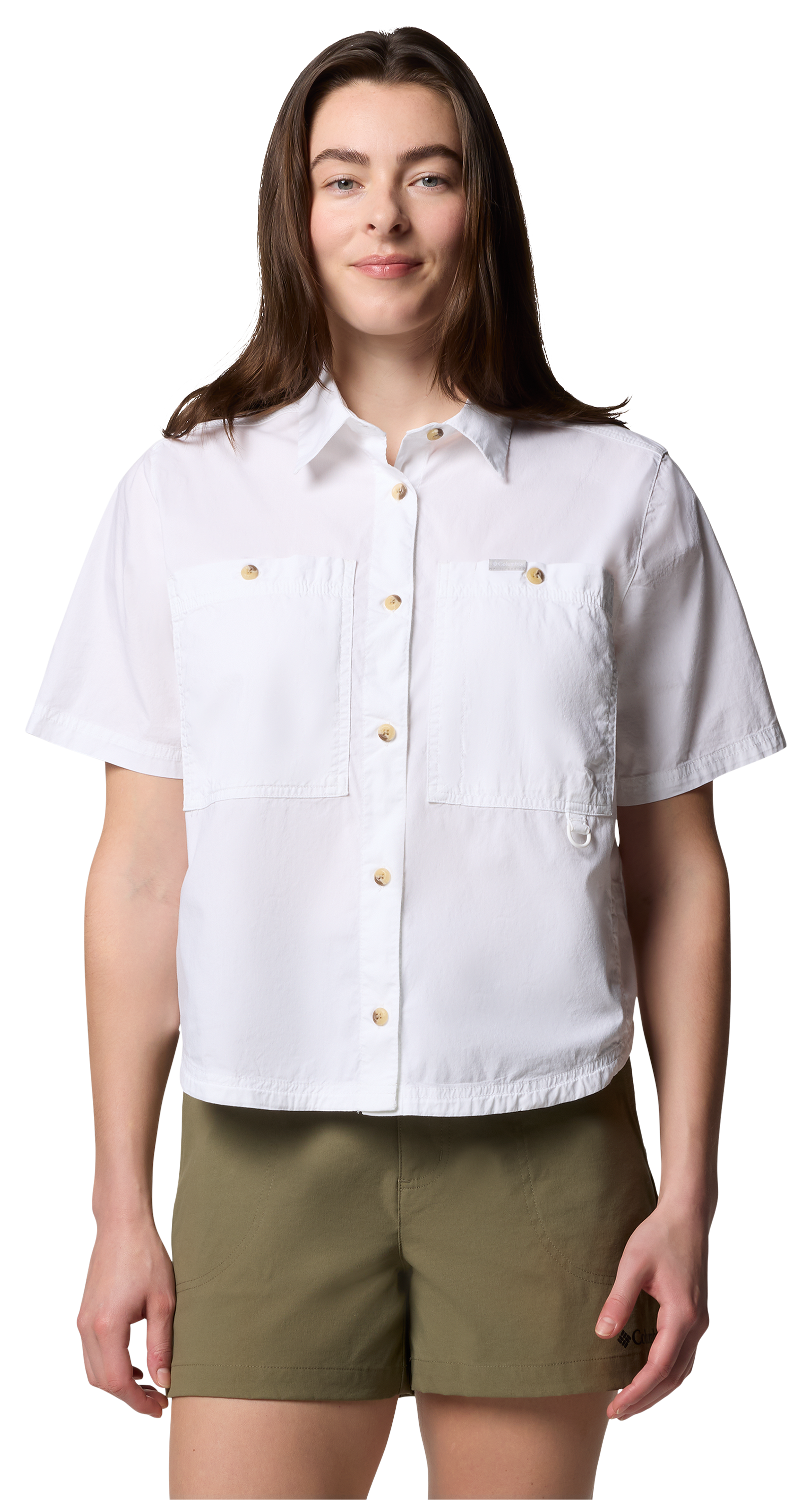 Image of Columbia Brea Falls Woven Short-Sleeve Shirt - White