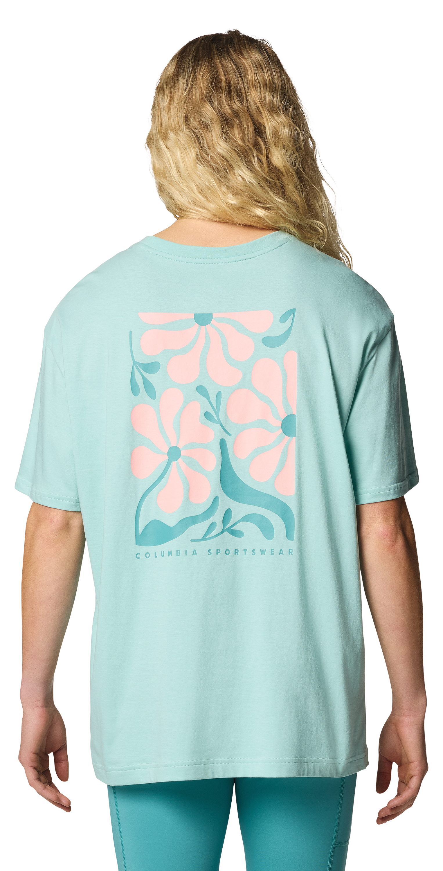 Image of Columbia Rolling Bend Floral Graphic Oversized Short-Sleeve T-Shirt for Ladies - Spray/Floral Fun - L