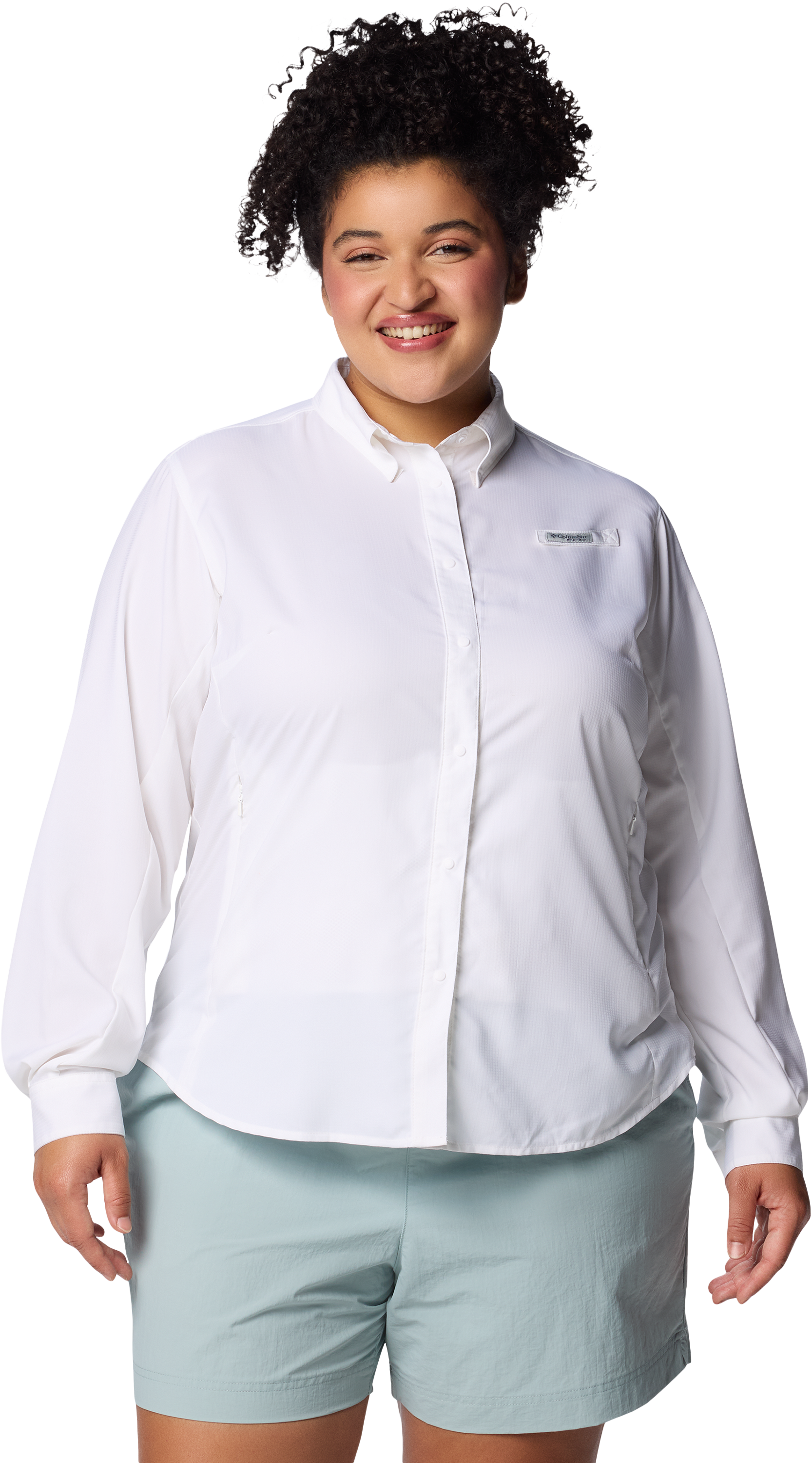 Image of Columbia PFG Tamiami II Long-Sleeve Button-Down Shirt - White