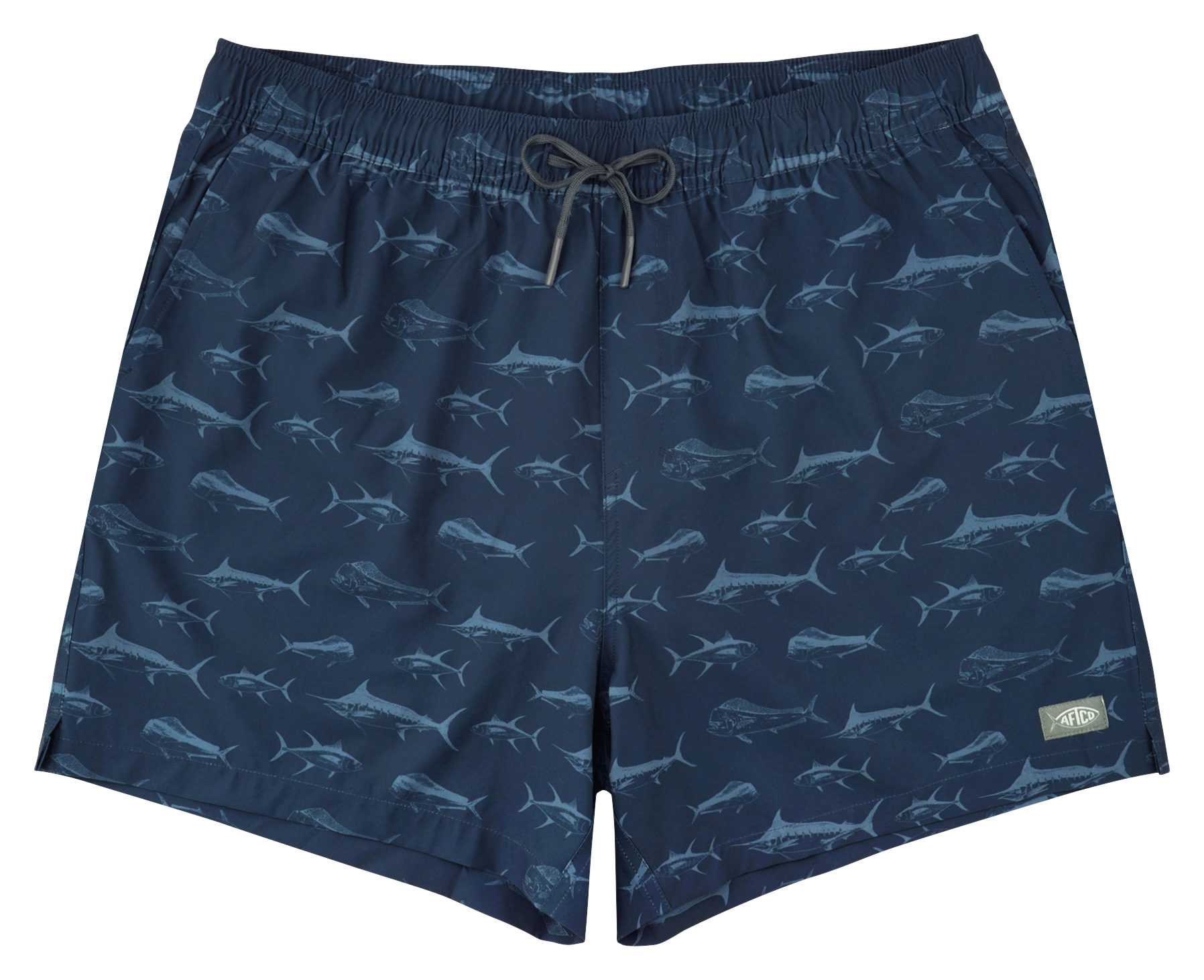 Image of AFTCO Strike Printed Swim Shorts - Deep Navy
