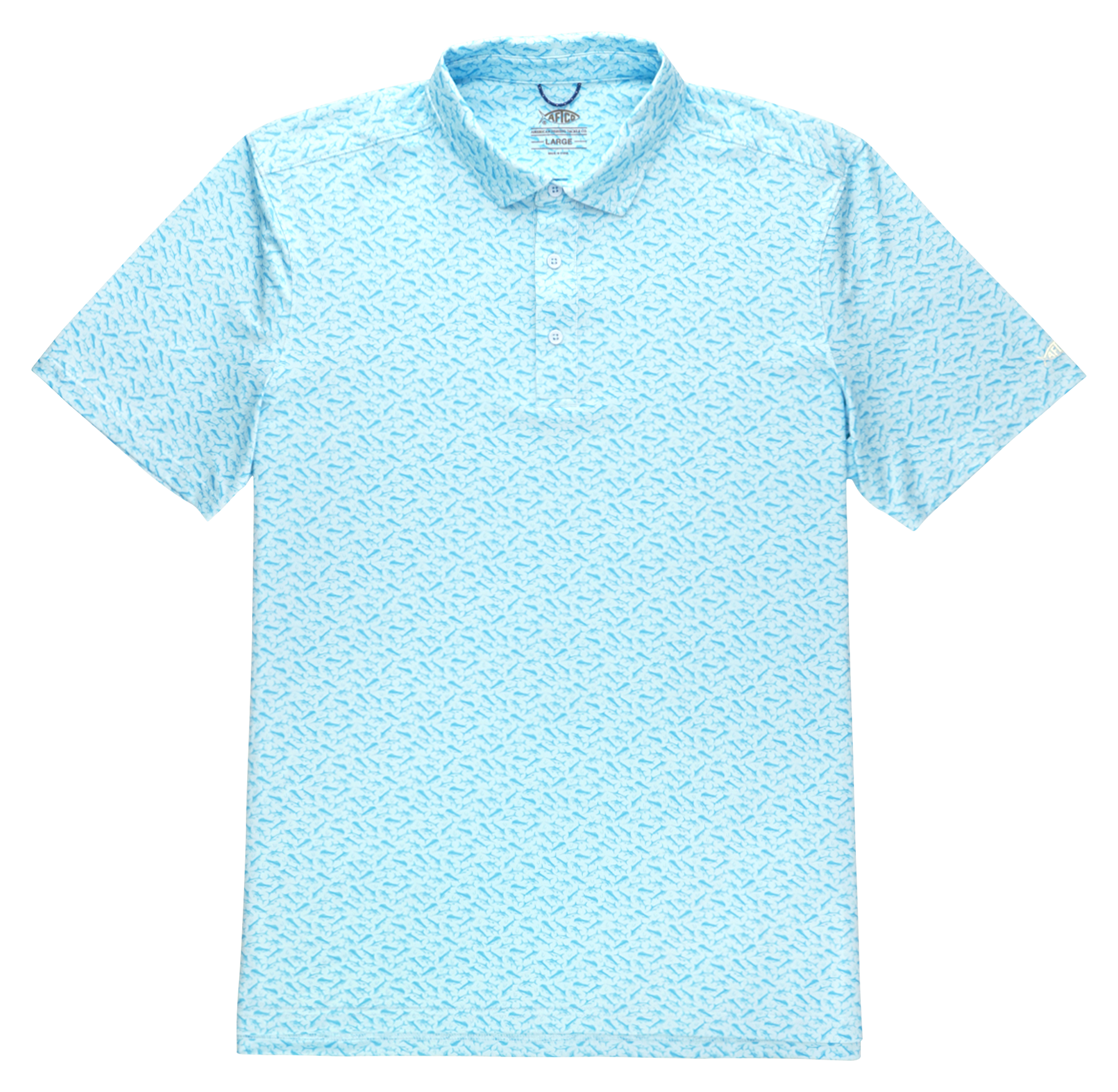 Image of AFTCO Cypress Printed Short-Sleeve Polo - Splish Splash