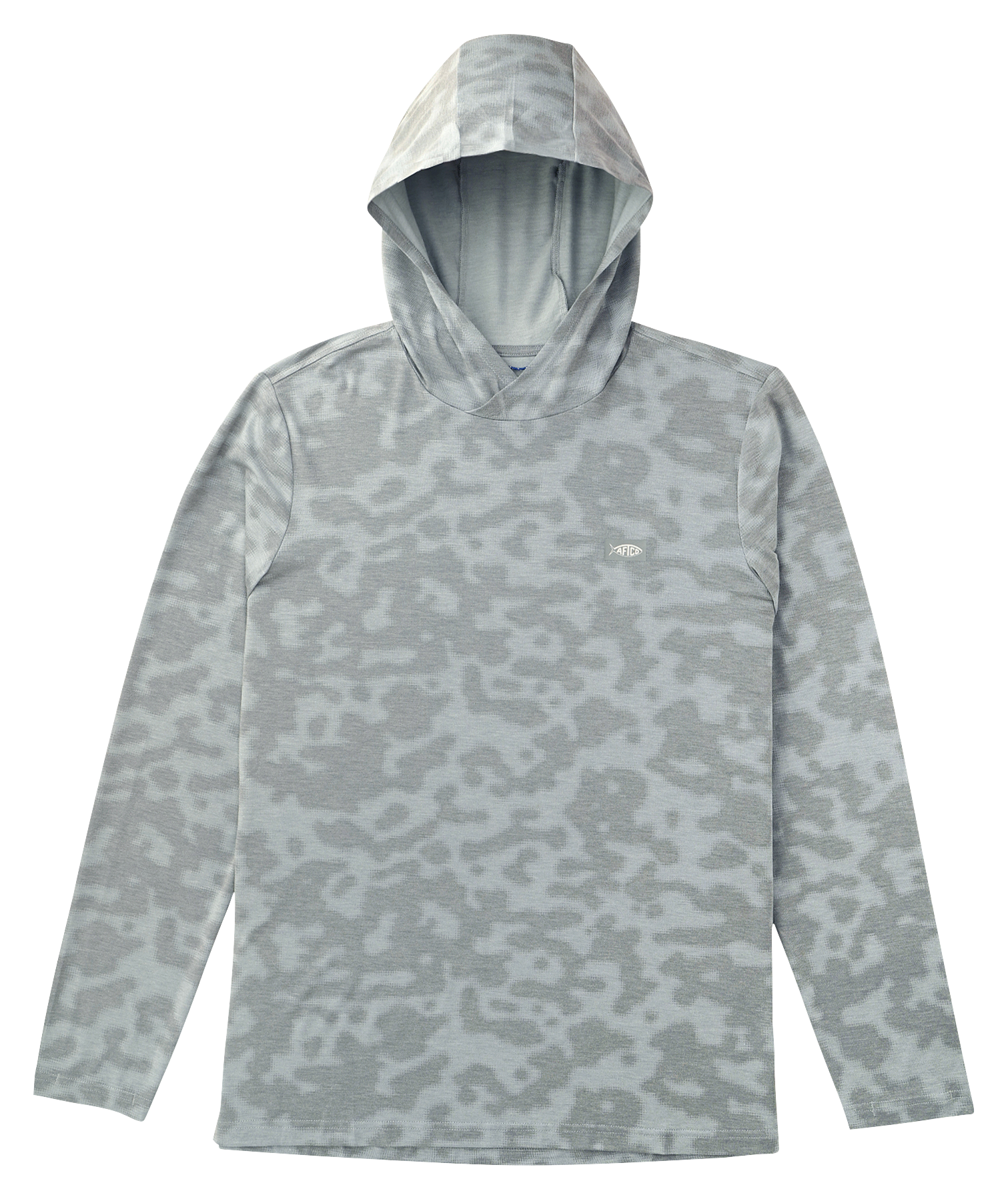 Image of AFTCO Ocean Bound Hooded Long-Sleeve Performance Shirt - Gray Upwell Camo